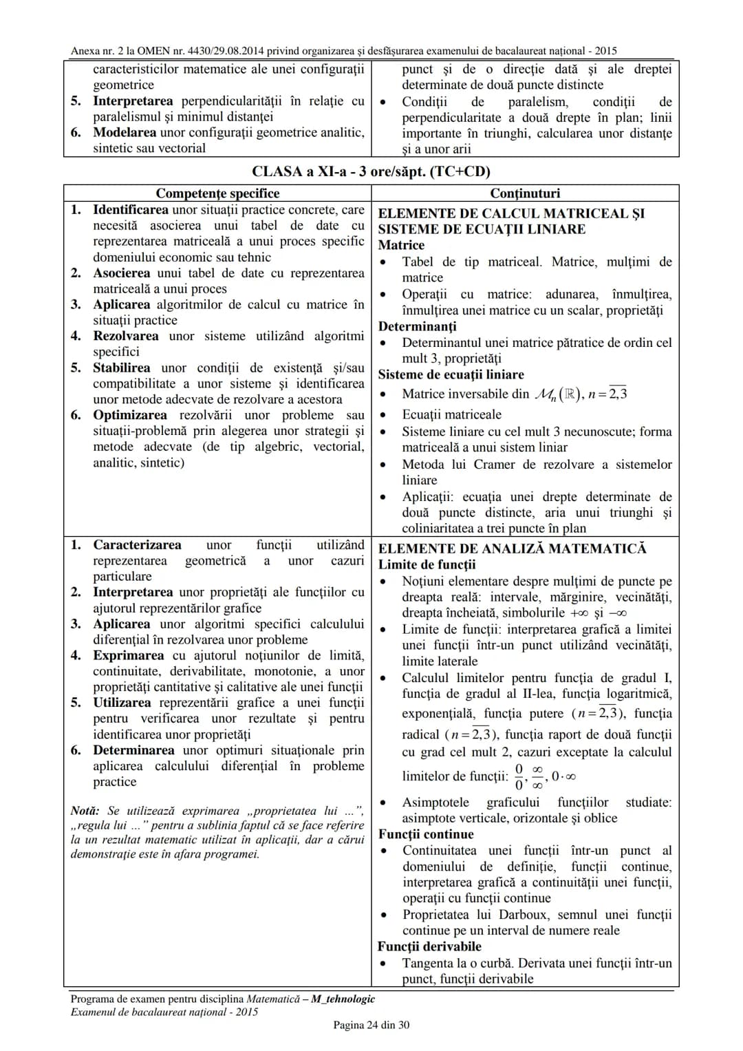 Anexa nr. 2 la OMEN nr. 4430/29.08.2014 privind organizarea şi desfăşurarea examenului de bacalaureat național - 2015
1. Recunoaşterea func