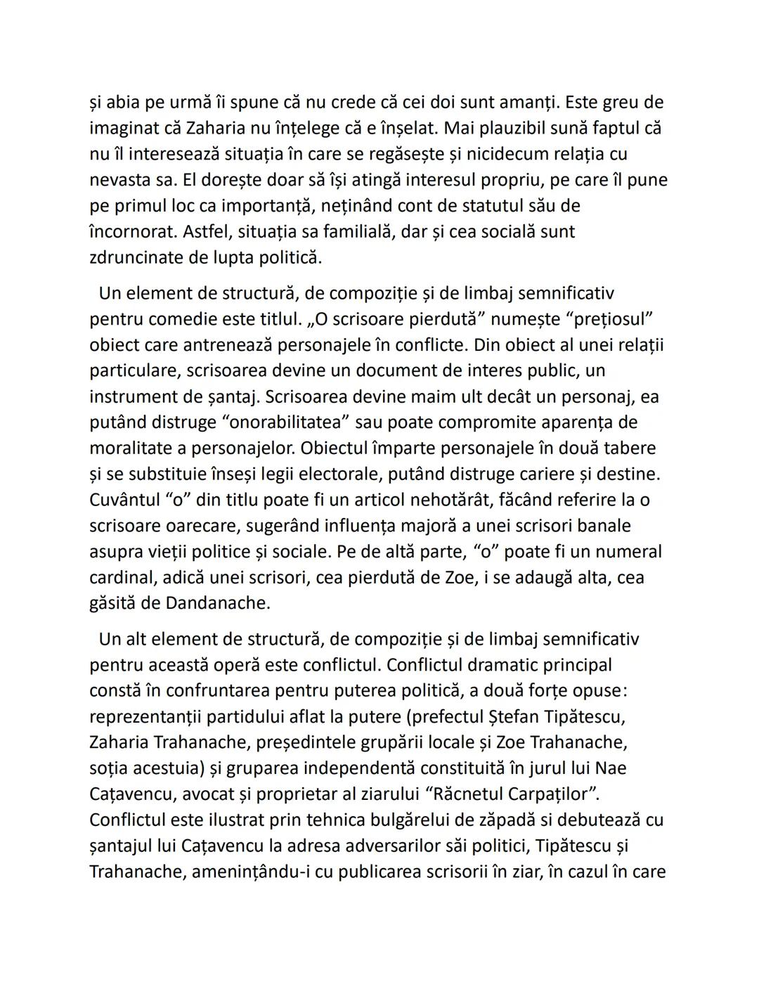 # "O scrisoare pierdută"
De lon Luca Caragiale
Comedia "O scrisoare pierdută" scrisă de lon Luca Caragiale ilustrează
trista realitate a v