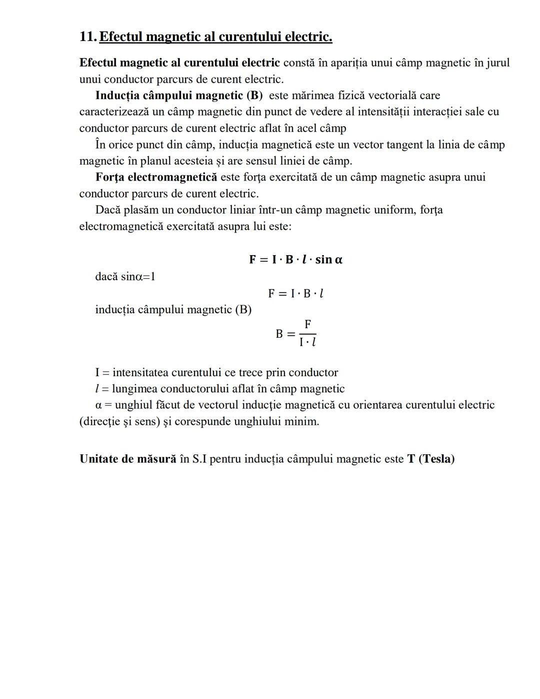# FENOMENE ELECTRICE ȘI MAGNETICE
# SINTEZĂ RECAPITULATIVĂ
1. Legea lui Coulomb.
Două corpuri electrizate aflate într-un anumit mediu, cons