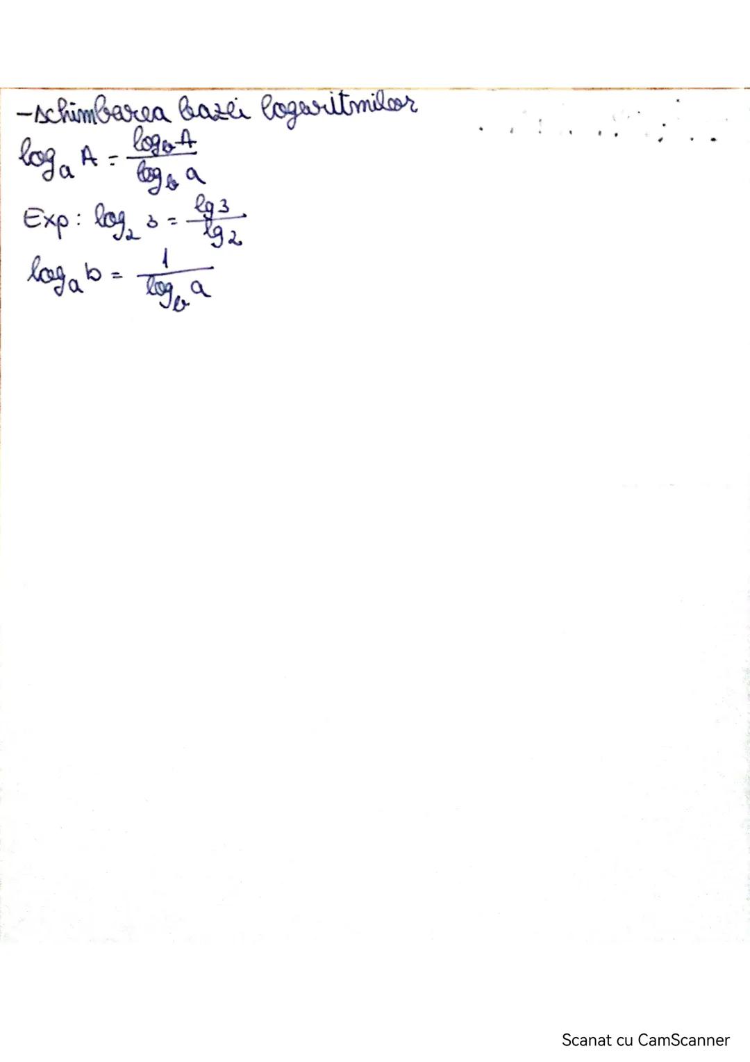 # LOGARITMI
ael, aso, a ≠ 1
A>0
-logeritem în baza a dim A
loga A-a-bava logaritmulkin
Def!-logaritm în baza a dim A = exporontul la case