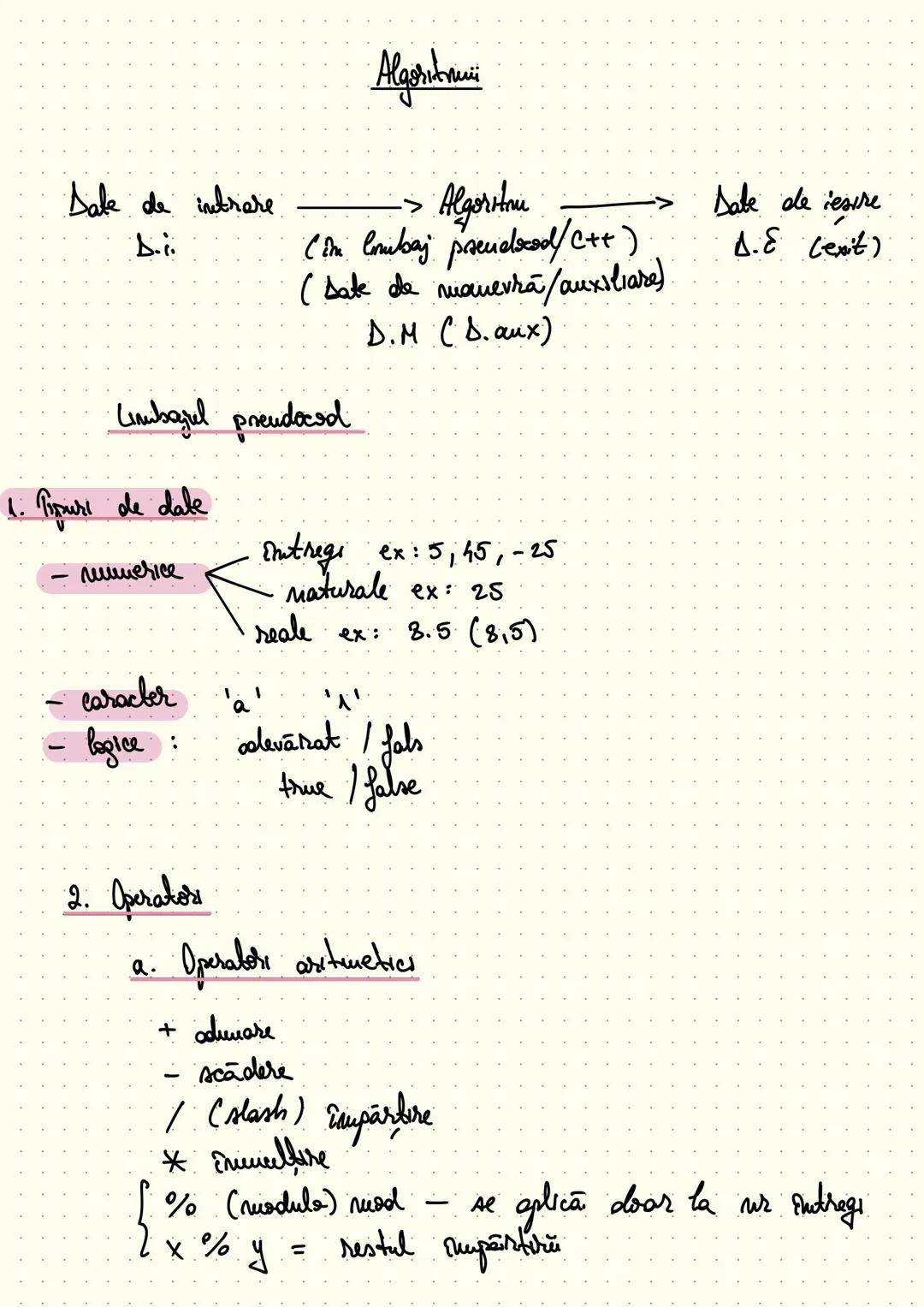 # Algorithmusi
Sale de intrare
Δ.i
-> Algoritmu (in limbaj pseudocod/C++)
(sate de manevra/auxiliare)
D.M (S.aux)
-> Sale de iesire
Δ.E (e