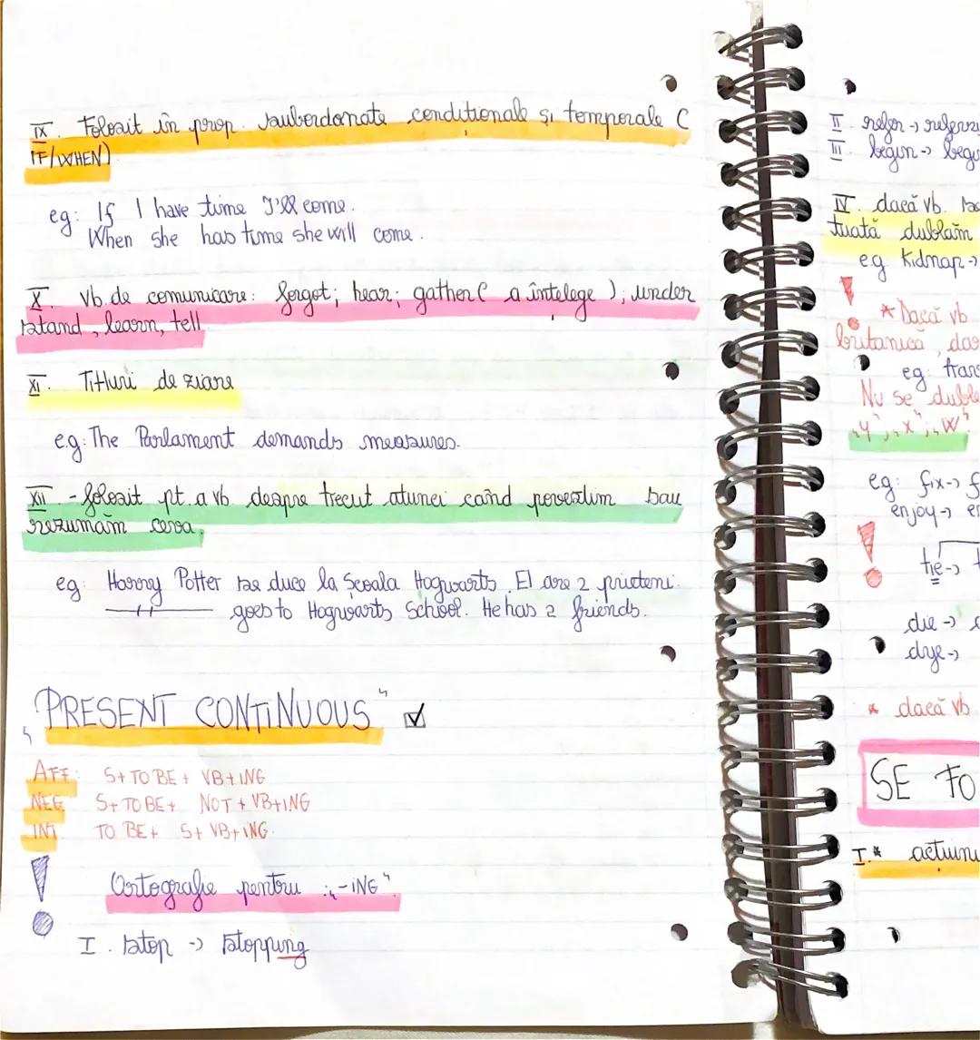 --- OCR Start ---
Present Simple ✓
AFF S+ vb Csles la pers. a-Ⅲ-a).
NEG S+ don't+ vb.
S+ doesn't + vb.
INT D0+5+VB
DOES+S+VB
AV* Elemente de
