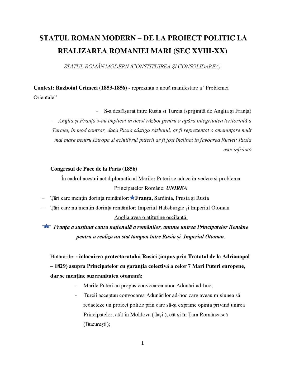 Constituirea și consolidarea statului român