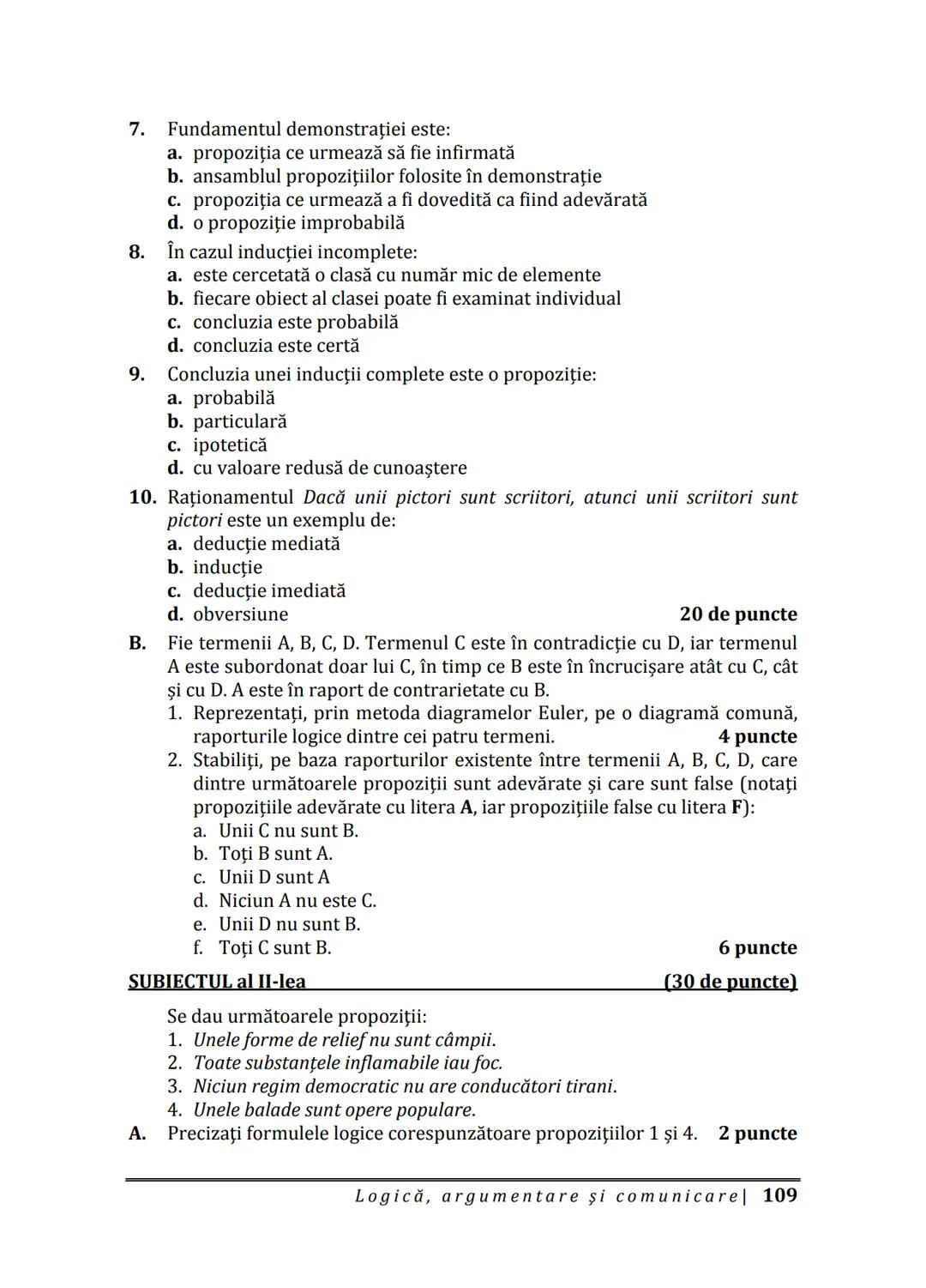 Florin IORGA
Marcel RUS
LOGICĂ, ARGUMENTARE
ȘI COMUNICARE
GHID COMPLET pentru Bacalaureat
➤ Sinteze teoretice
➤ 30 de teste
➤ Bareme şi rezo
