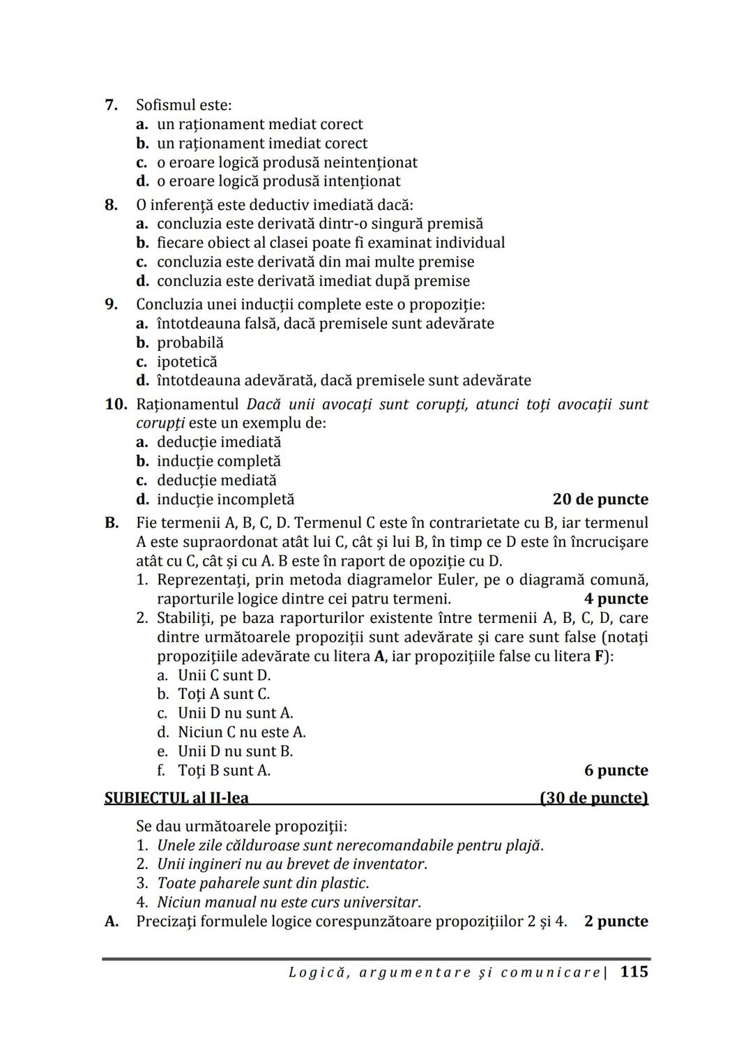 Florin IORGA
Marcel RUS
LOGICĂ, ARGUMENTARE
ȘI COMUNICARE
GHID COMPLET pentru Bacalaureat
➤ Sinteze teoretice
➤ 30 de teste
➤ Bareme şi rezo