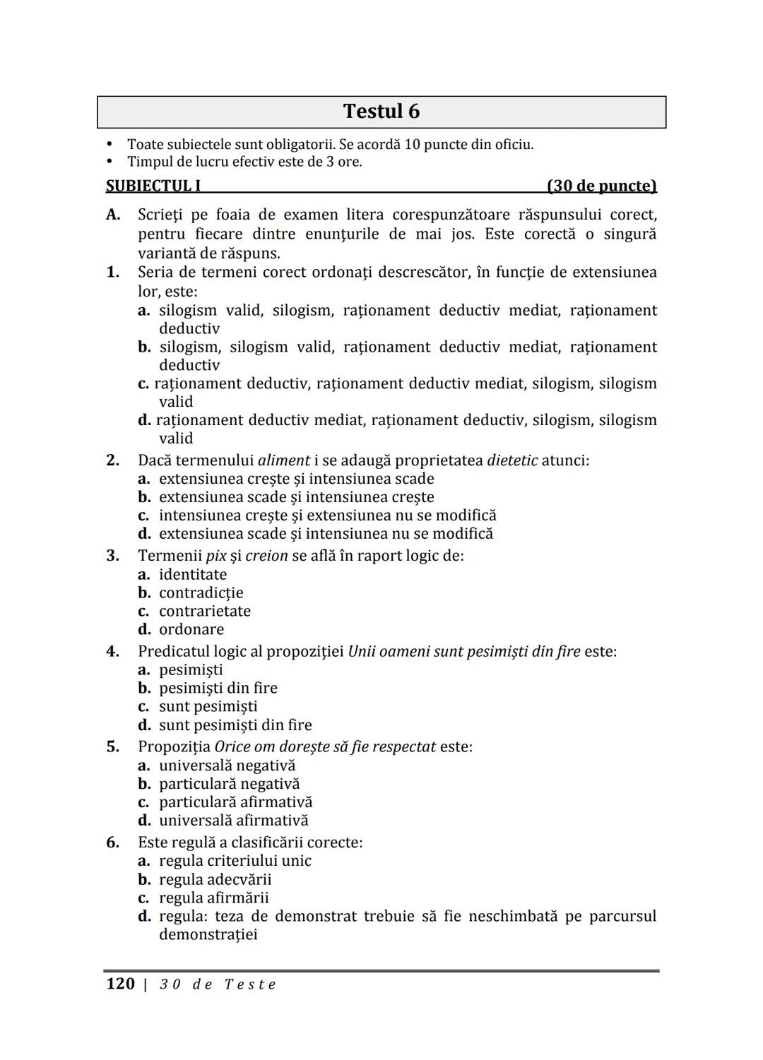 Florin IORGA
Marcel RUS
LOGICĂ, ARGUMENTARE
ȘI COMUNICARE
GHID COMPLET pentru Bacalaureat
➤ Sinteze teoretice
➤ 30 de teste
➤ Bareme şi rezo