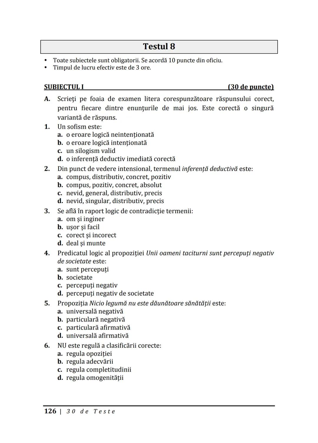 Florin IORGA
Marcel RUS
LOGICĂ, ARGUMENTARE
ȘI COMUNICARE
GHID COMPLET pentru Bacalaureat
➤ Sinteze teoretice
➤ 30 de teste
➤ Bareme şi rezo