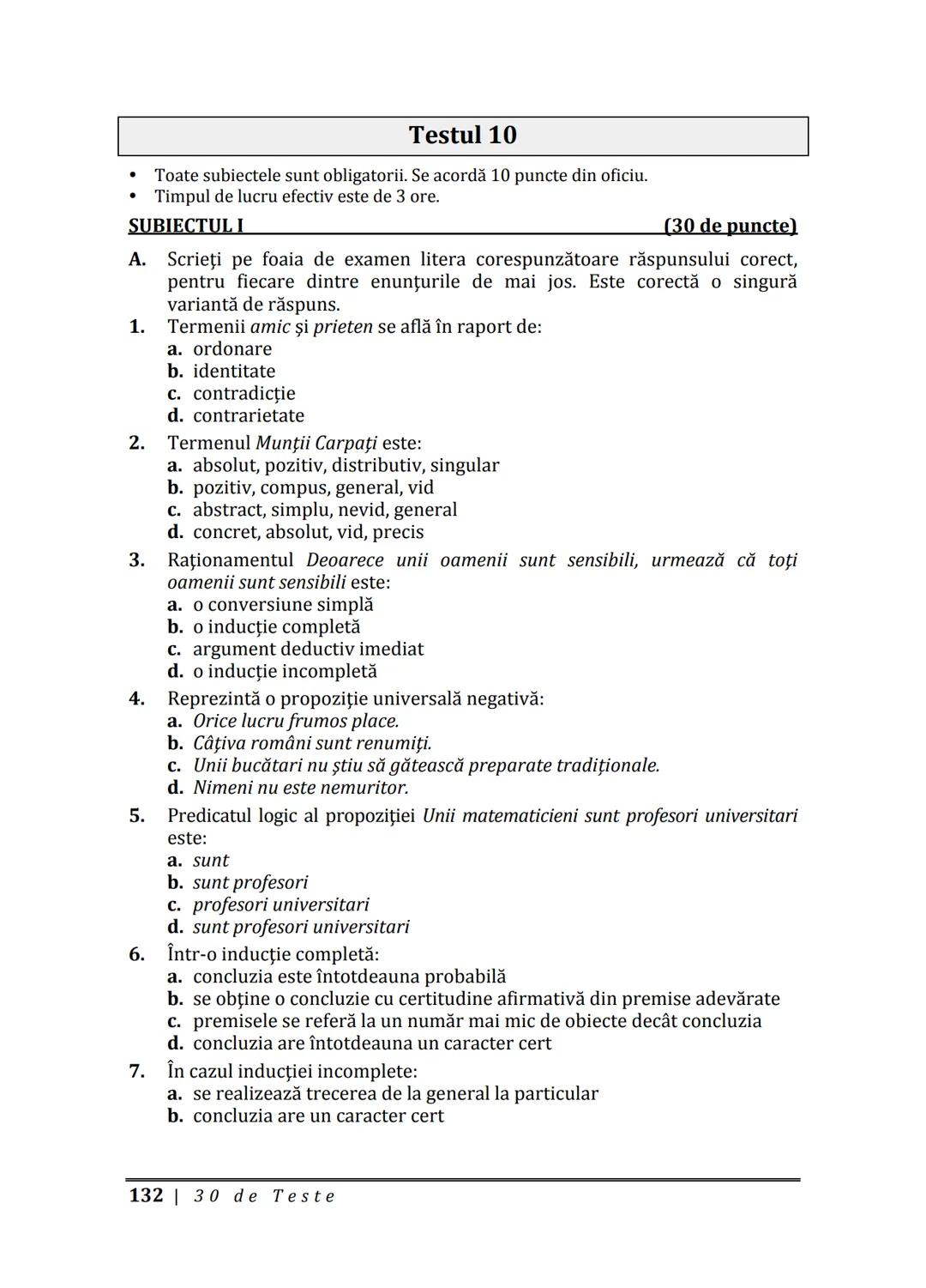Florin IORGA
Marcel RUS
LOGICĂ, ARGUMENTARE
ȘI COMUNICARE
GHID COMPLET pentru Bacalaureat
➤ Sinteze teoretice
➤ 30 de teste
➤ Bareme şi rezo