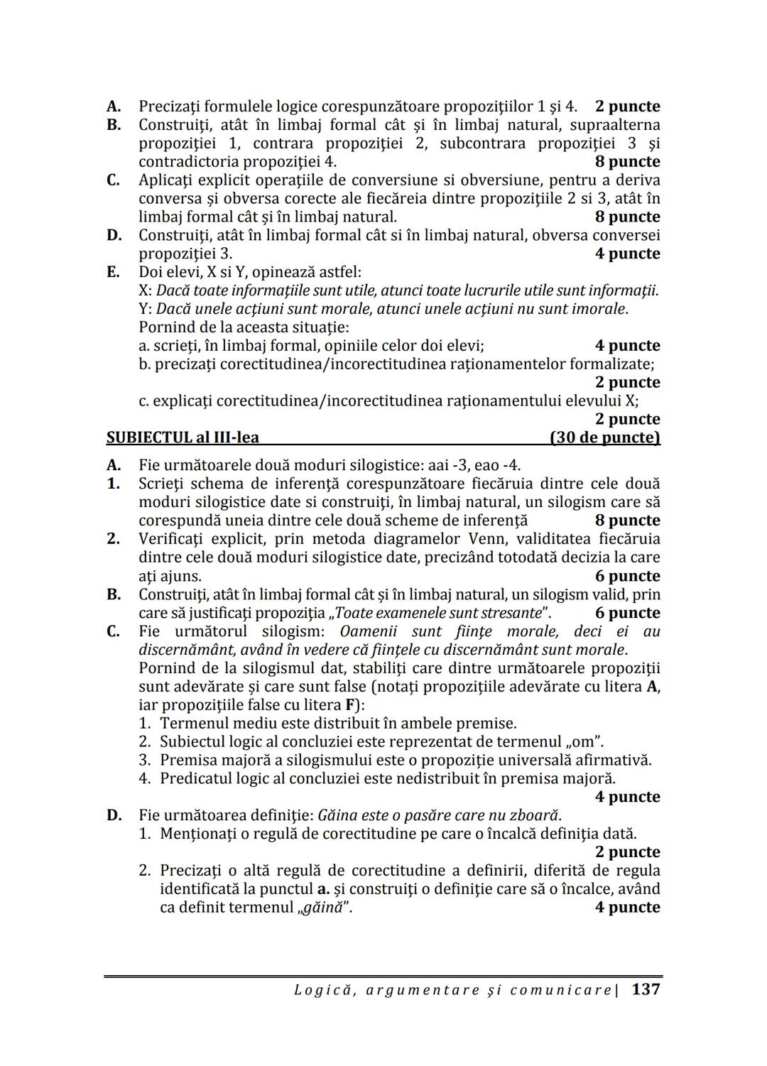 Florin IORGA
Marcel RUS
LOGICĂ, ARGUMENTARE
ȘI COMUNICARE
GHID COMPLET pentru Bacalaureat
➤ Sinteze teoretice
➤ 30 de teste
➤ Bareme şi rezo
