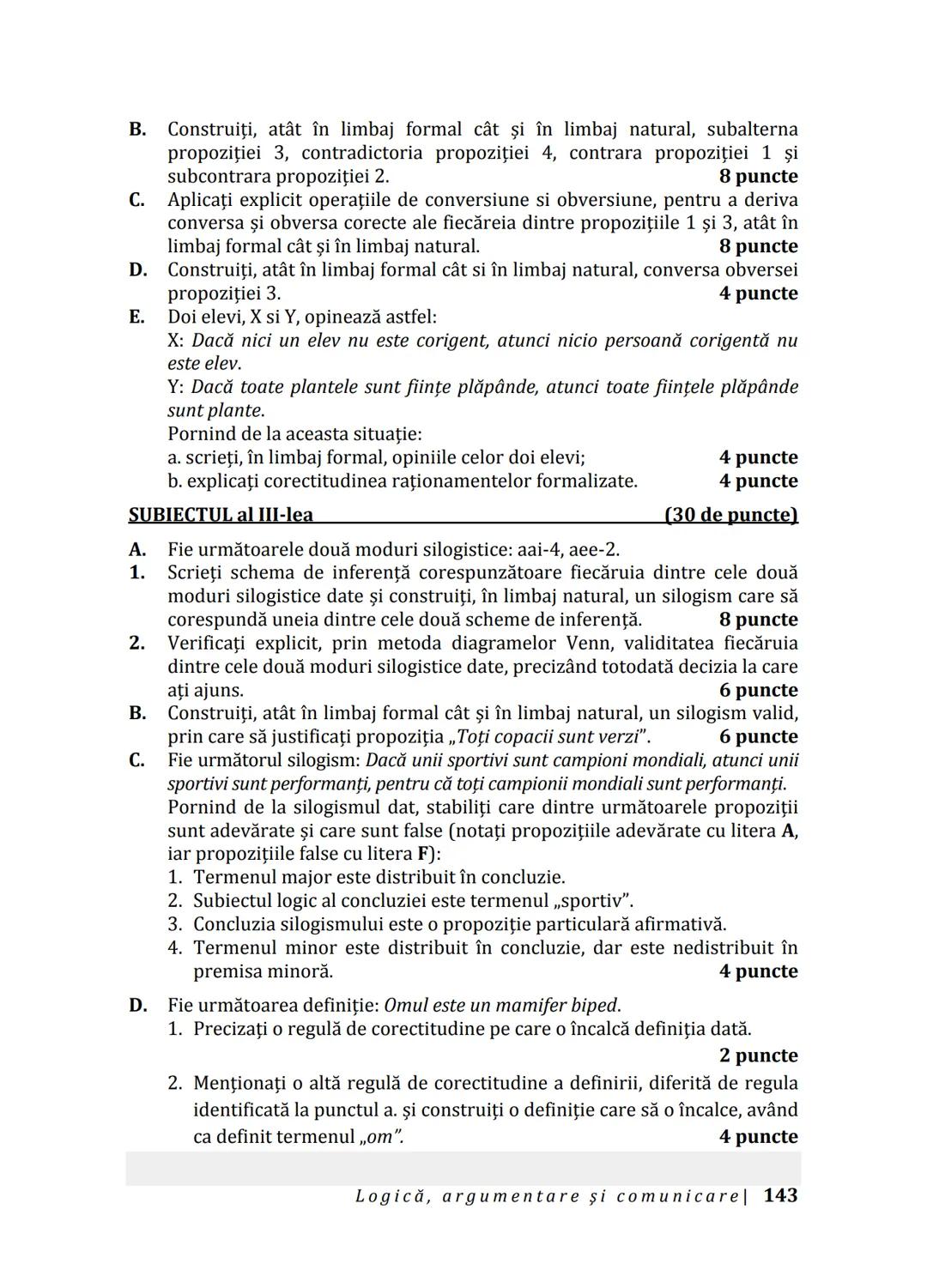 Florin IORGA
Marcel RUS
LOGICĂ, ARGUMENTARE
ȘI COMUNICARE
GHID COMPLET pentru Bacalaureat
➤ Sinteze teoretice
➤ 30 de teste
➤ Bareme şi rezo