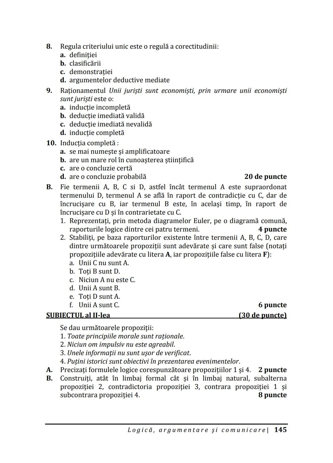 Florin IORGA
Marcel RUS
LOGICĂ, ARGUMENTARE
ȘI COMUNICARE
GHID COMPLET pentru Bacalaureat
➤ Sinteze teoretice
➤ 30 de teste
➤ Bareme şi rezo