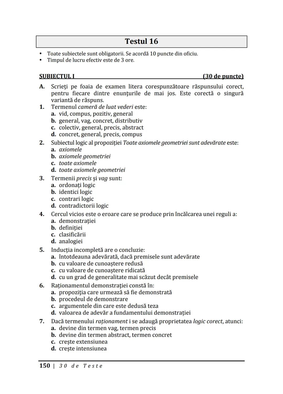 Florin IORGA
Marcel RUS
LOGICĂ, ARGUMENTARE
ȘI COMUNICARE
GHID COMPLET pentru Bacalaureat
➤ Sinteze teoretice
➤ 30 de teste
➤ Bareme şi rezo