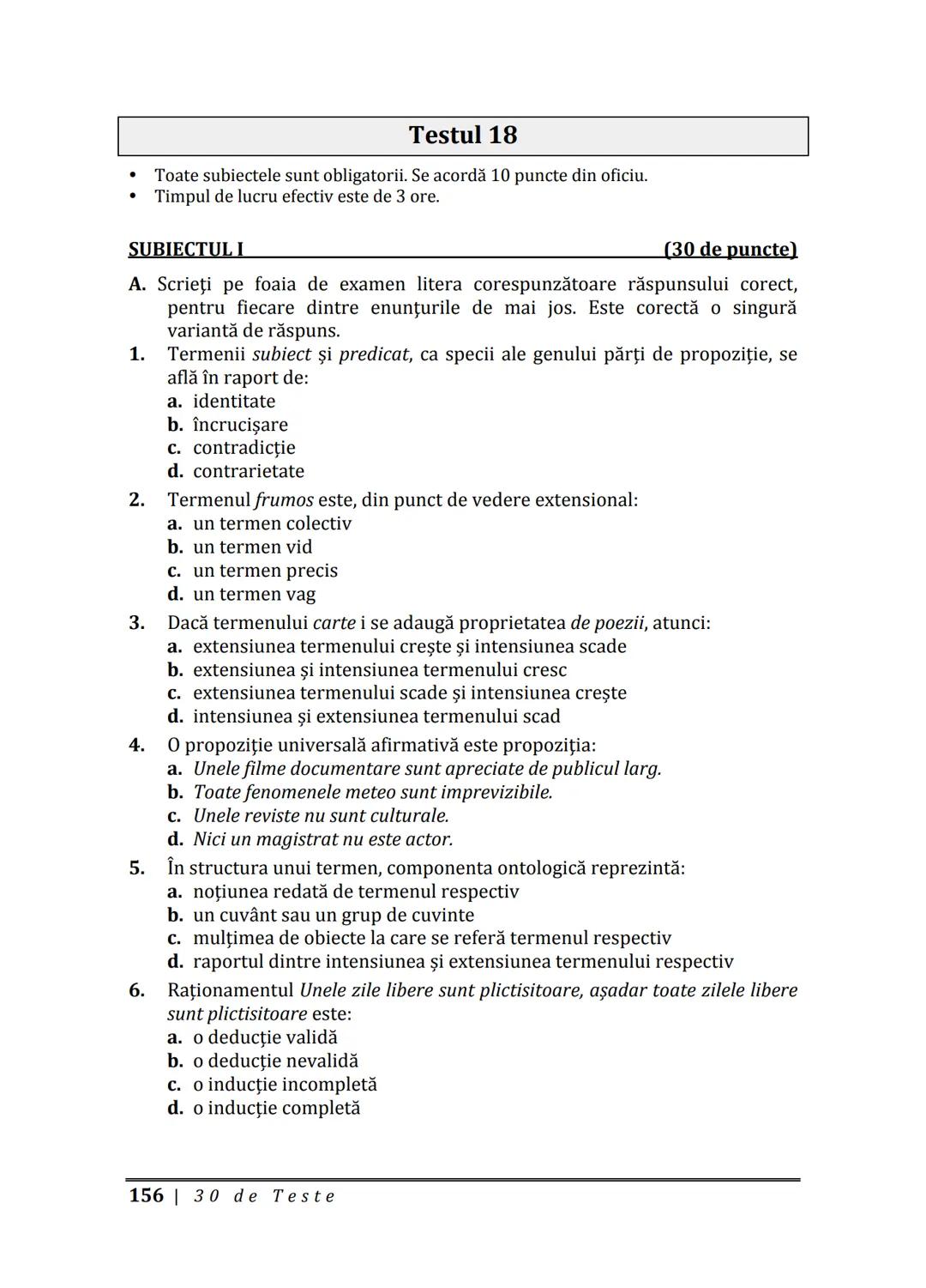 Florin IORGA
Marcel RUS
LOGICĂ, ARGUMENTARE
ȘI COMUNICARE
GHID COMPLET pentru Bacalaureat
➤ Sinteze teoretice
➤ 30 de teste
➤ Bareme şi rezo