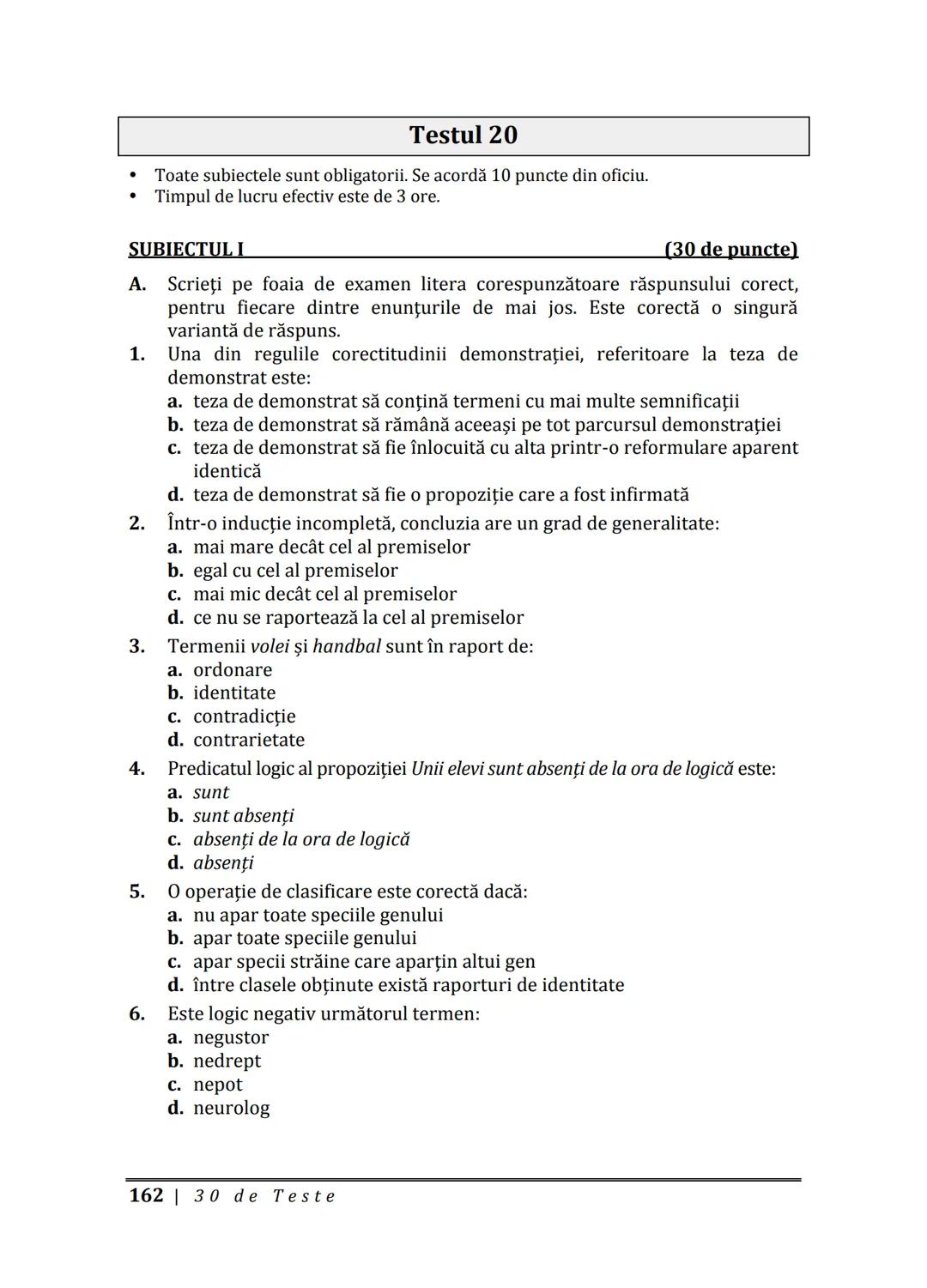 Florin IORGA
Marcel RUS
LOGICĂ, ARGUMENTARE
ȘI COMUNICARE
GHID COMPLET pentru Bacalaureat
➤ Sinteze teoretice
➤ 30 de teste
➤ Bareme şi rezo