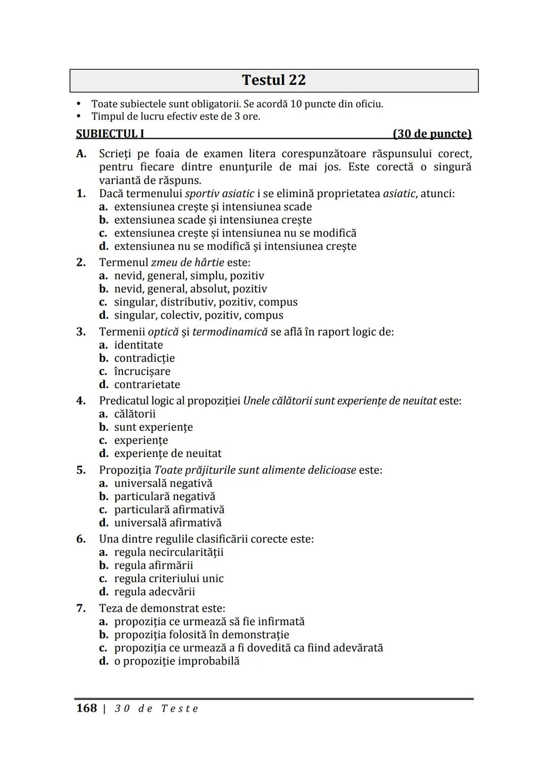 Florin IORGA
Marcel RUS
LOGICĂ, ARGUMENTARE
ȘI COMUNICARE
GHID COMPLET pentru Bacalaureat
➤ Sinteze teoretice
➤ 30 de teste
➤ Bareme şi rezo