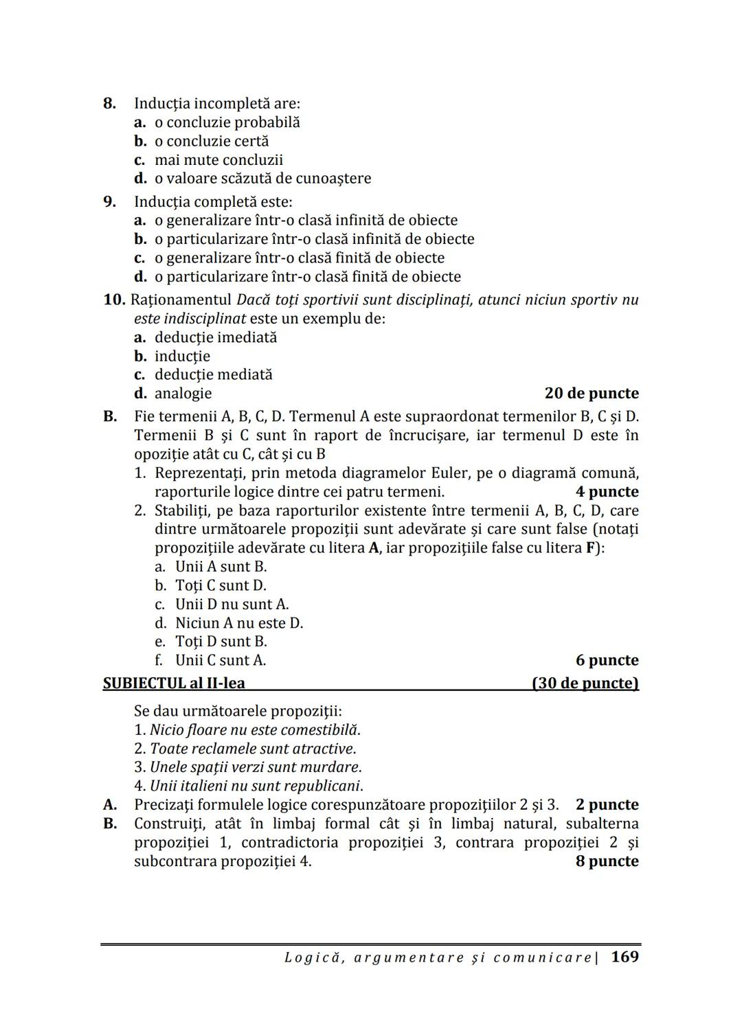 Florin IORGA
Marcel RUS
LOGICĂ, ARGUMENTARE
ȘI COMUNICARE
GHID COMPLET pentru Bacalaureat
➤ Sinteze teoretice
➤ 30 de teste
➤ Bareme şi rezo