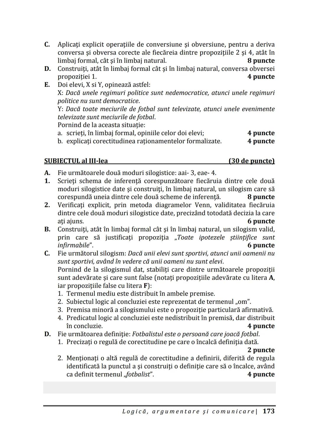 Florin IORGA
Marcel RUS
LOGICĂ, ARGUMENTARE
ȘI COMUNICARE
GHID COMPLET pentru Bacalaureat
➤ Sinteze teoretice
➤ 30 de teste
➤ Bareme şi rezo