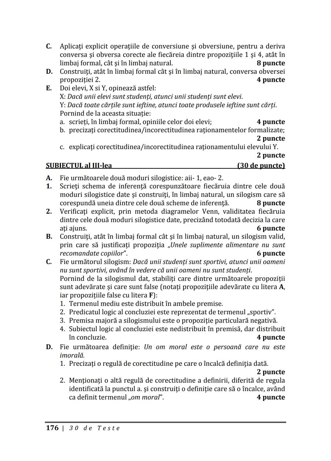 Florin IORGA
Marcel RUS
LOGICĂ, ARGUMENTARE
ȘI COMUNICARE
GHID COMPLET pentru Bacalaureat
➤ Sinteze teoretice
➤ 30 de teste
➤ Bareme şi rezo
