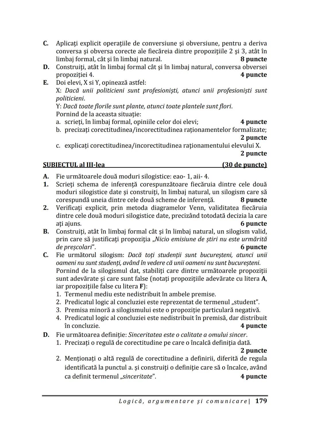 Florin IORGA
Marcel RUS
LOGICĂ, ARGUMENTARE
ȘI COMUNICARE
GHID COMPLET pentru Bacalaureat
➤ Sinteze teoretice
➤ 30 de teste
➤ Bareme şi rezo