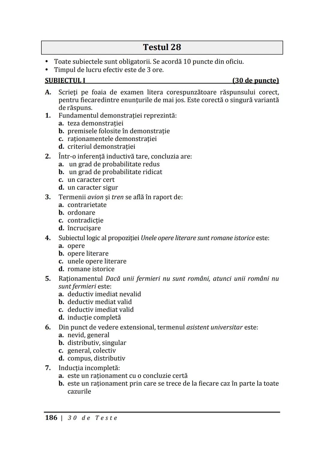 Florin IORGA
Marcel RUS
LOGICĂ, ARGUMENTARE
ȘI COMUNICARE
GHID COMPLET pentru Bacalaureat
➤ Sinteze teoretice
➤ 30 de teste
➤ Bareme şi rezo