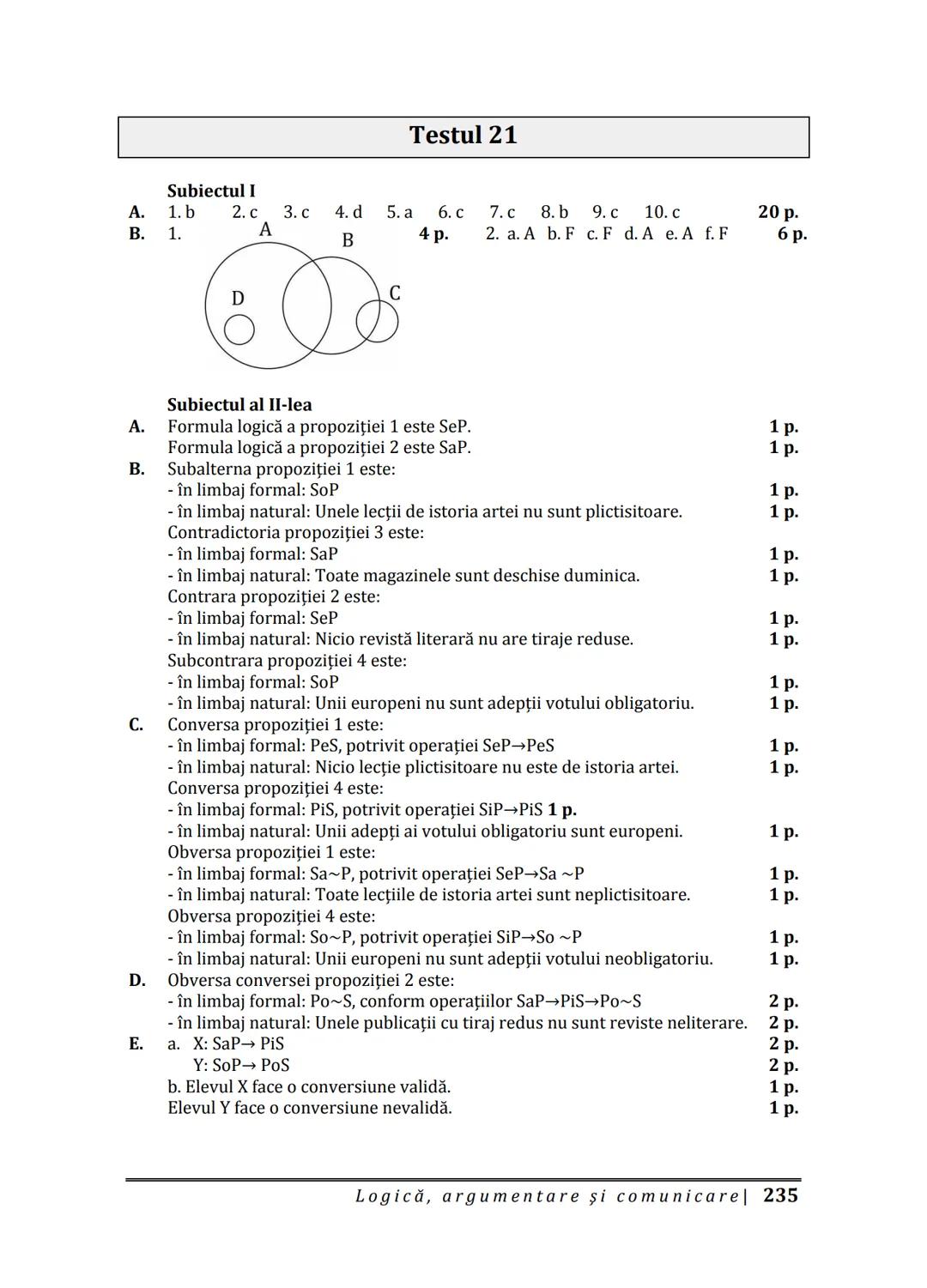 Florin IORGA
Marcel RUS
LOGICĂ, ARGUMENTARE
ȘI COMUNICARE
GHID COMPLET pentru Bacalaureat
➤ Sinteze teoretice
➤ 30 de teste
➤ Bareme şi rezo