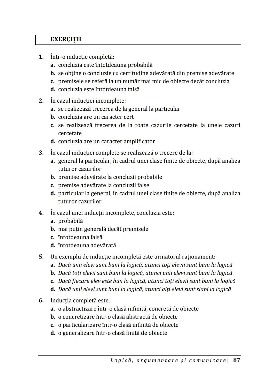 Florin IORGA
Marcel RUS
LOGICĂ, ARGUMENTARE
ȘI COMUNICARE
GHID COMPLET pentru Bacalaureat
➤ Sinteze teoretice
➤ 30 de teste
➤ Bareme şi rezo