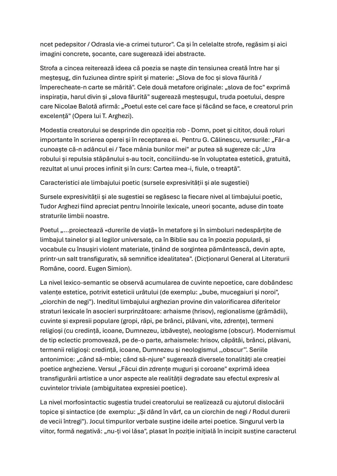 # Testament
Tudor Arghezi
Reliefarea unor trăsături specifice care fac posibilă încadrarea textului într-un curent
literar
Tudor Arghezi