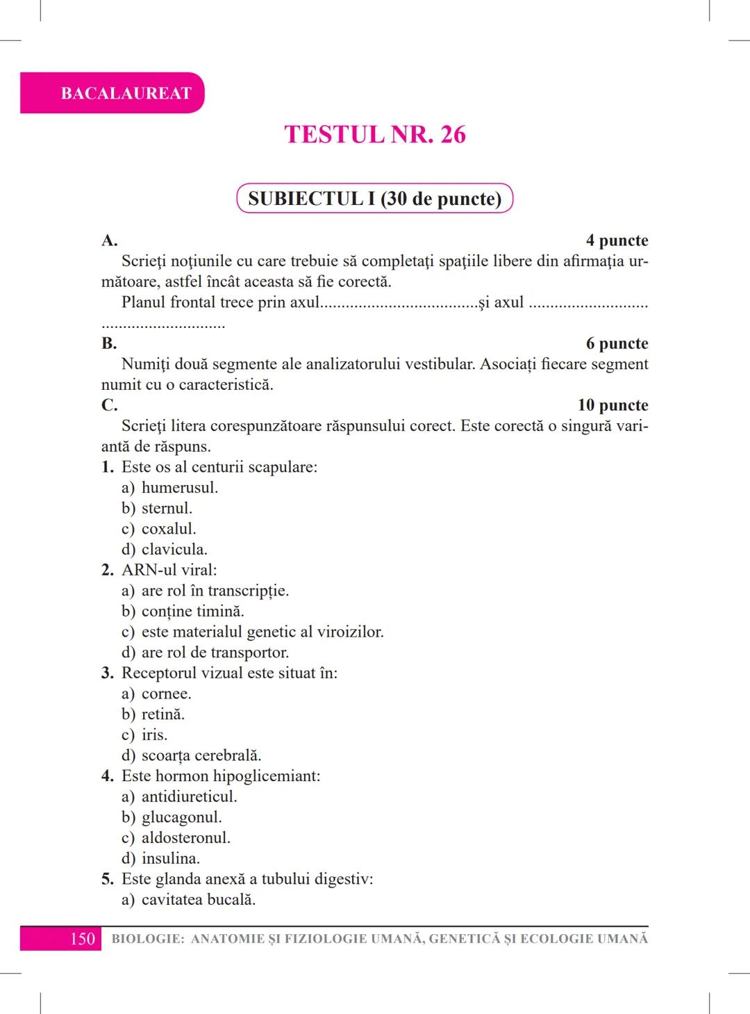 Mariana Drumea
Ramona A. Morar
Ramona O. Morar
BIOLOGIE – ANATOMIE ȘI
FIZIOLOGIE UMANĂ, GENETICĂ
ȘI ECOLOGIE UMANĂ
Ghid de pregătire
pentru