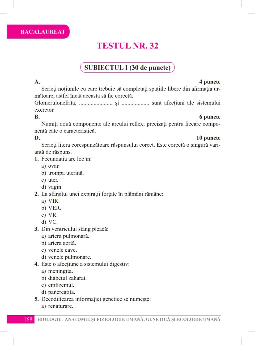 Mariana Drumea
Ramona A. Morar
Ramona O. Morar
BIOLOGIE – ANATOMIE ȘI
FIZIOLOGIE UMANĂ, GENETICĂ
ȘI ECOLOGIE UMANĂ
Ghid de pregătire
pentru