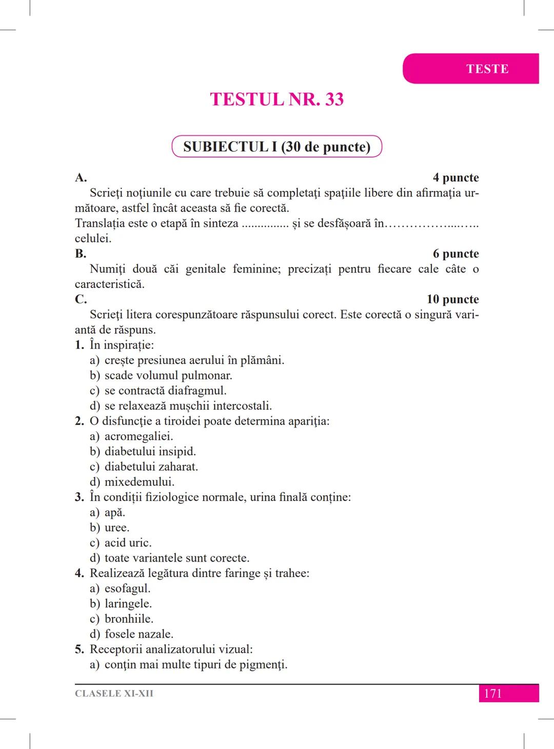 Mariana Drumea
Ramona A. Morar
Ramona O. Morar
BIOLOGIE – ANATOMIE ȘI
FIZIOLOGIE UMANĂ, GENETICĂ
ȘI ECOLOGIE UMANĂ
Ghid de pregătire
pentru