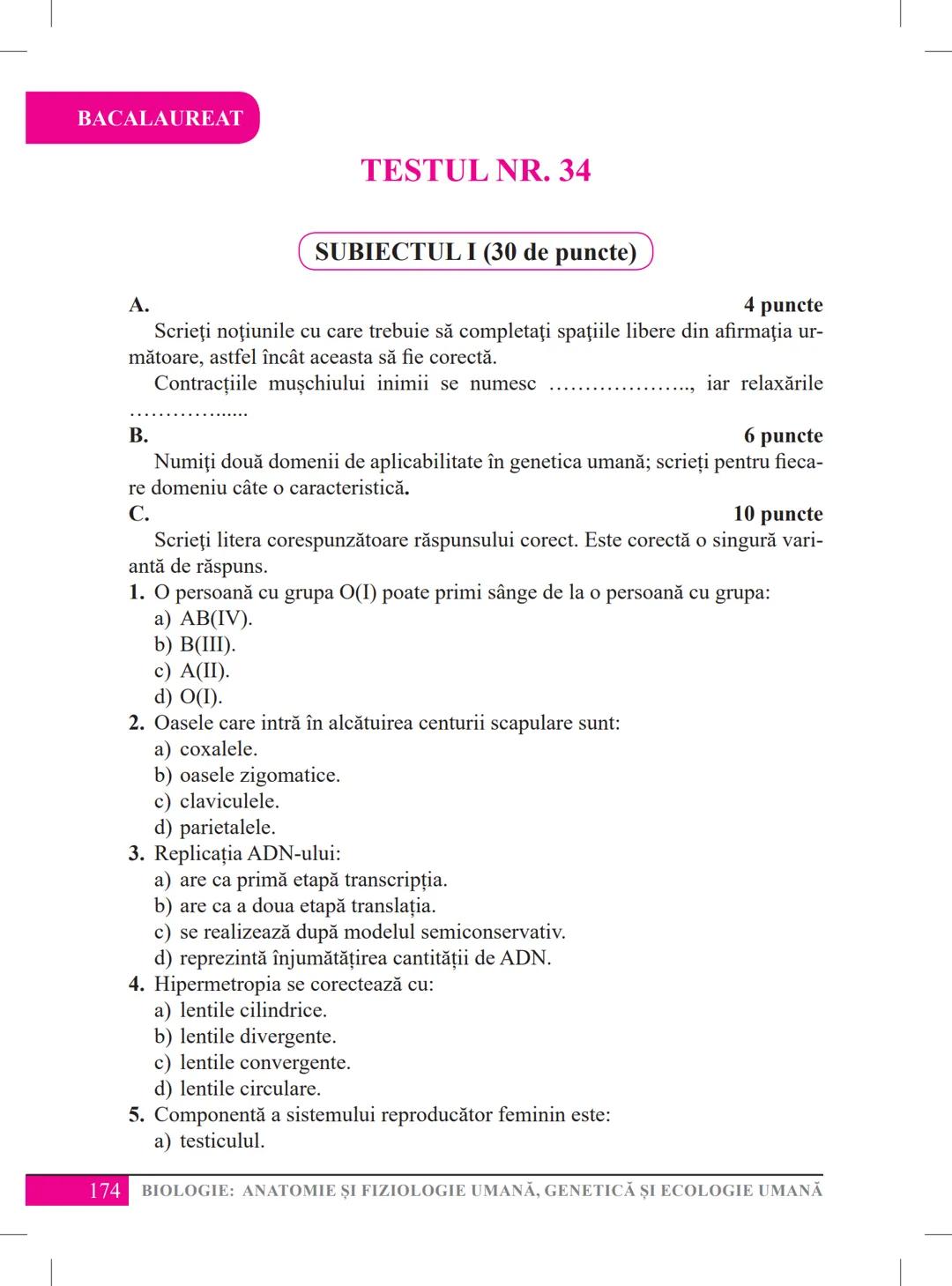 Mariana Drumea
Ramona A. Morar
Ramona O. Morar
BIOLOGIE – ANATOMIE ȘI
FIZIOLOGIE UMANĂ, GENETICĂ
ȘI ECOLOGIE UMANĂ
Ghid de pregătire
pentru