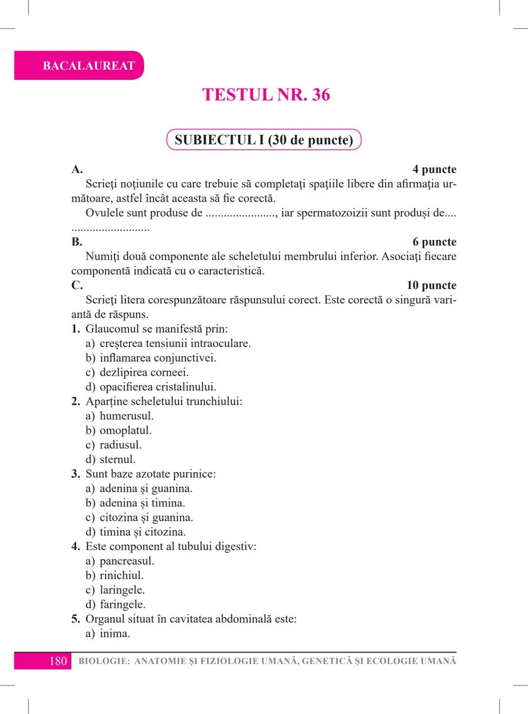 Mariana Drumea
Ramona A. Morar
Ramona O. Morar
BIOLOGIE – ANATOMIE ȘI
FIZIOLOGIE UMANĂ, GENETICĂ
ȘI ECOLOGIE UMANĂ
Ghid de pregătire
pentru