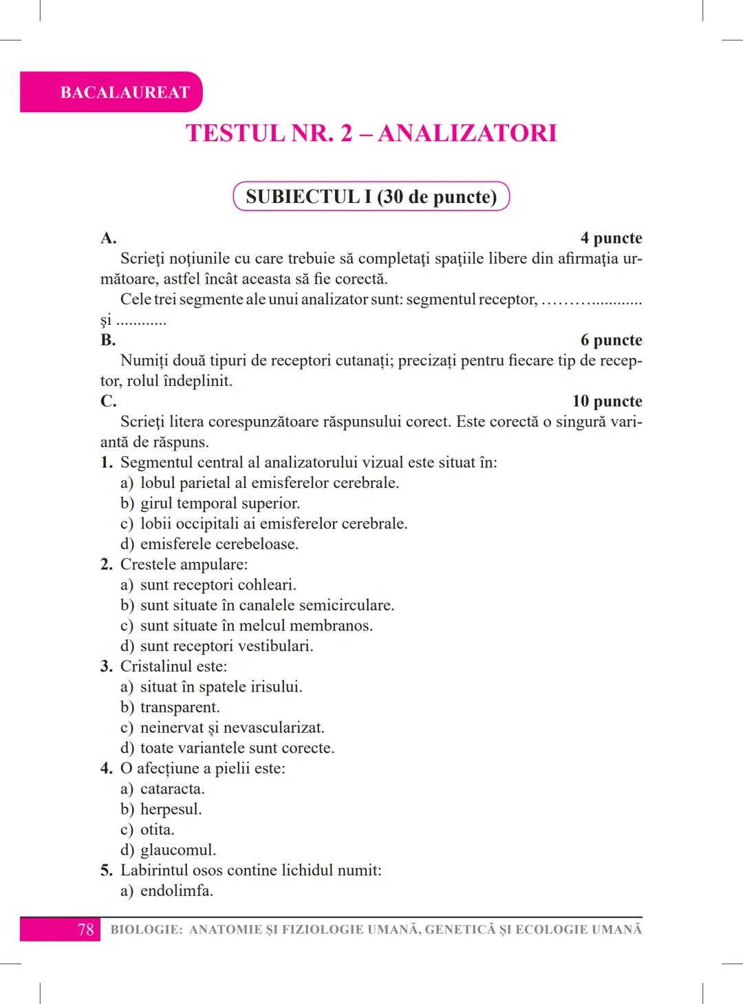 Mariana Drumea
Ramona A. Morar
Ramona O. Morar
BIOLOGIE – ANATOMIE ȘI
FIZIOLOGIE UMANĂ, GENETICĂ
ȘI ECOLOGIE UMANĂ
Ghid de pregătire
pentru