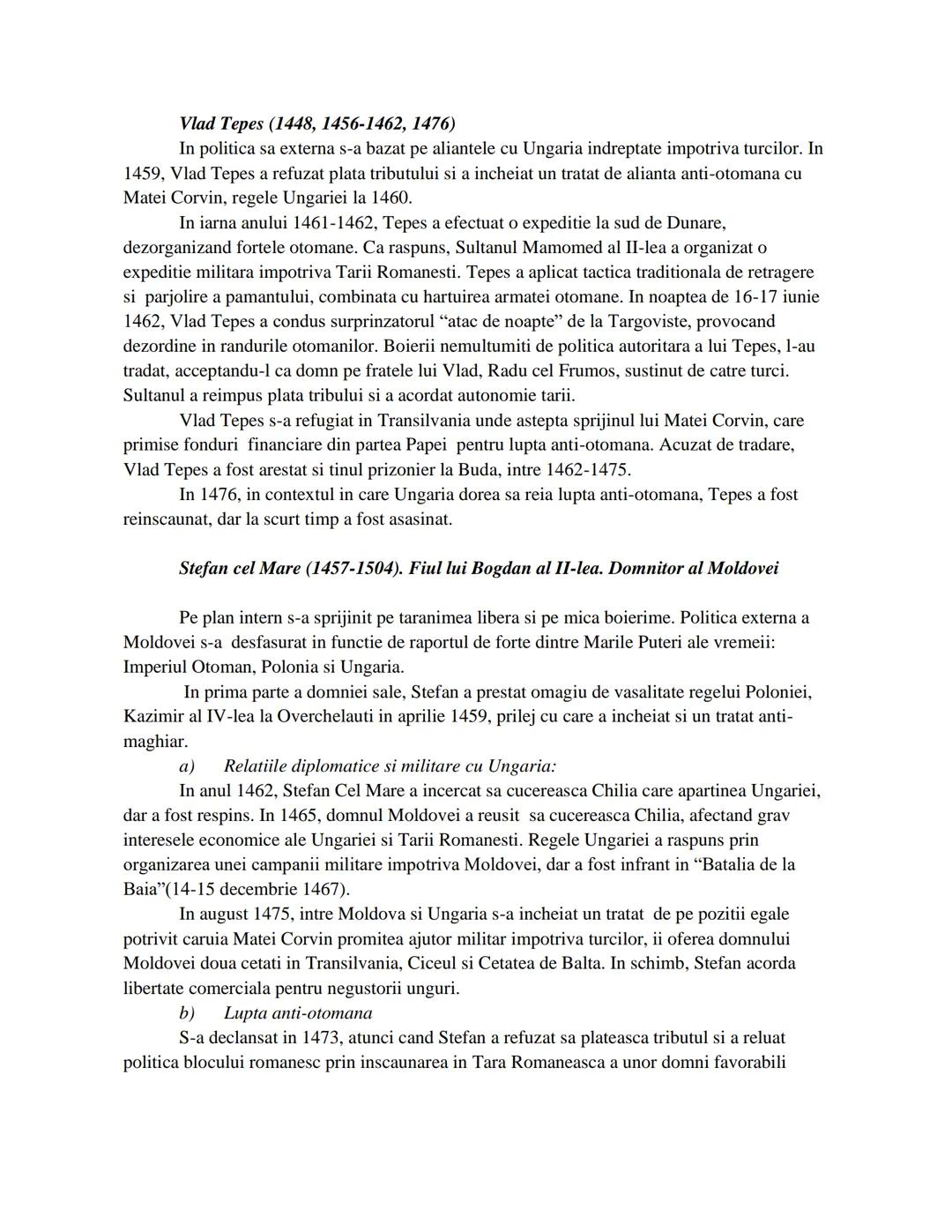 # Spatiul romanesc, intre diplomatie si conflict in Evul Mediul si la
inceputurile modernitatii
## Tarile Romane in secolele XIV-XV - Conte