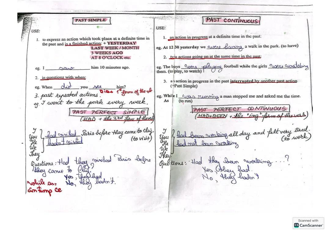 Past simple, past continuous