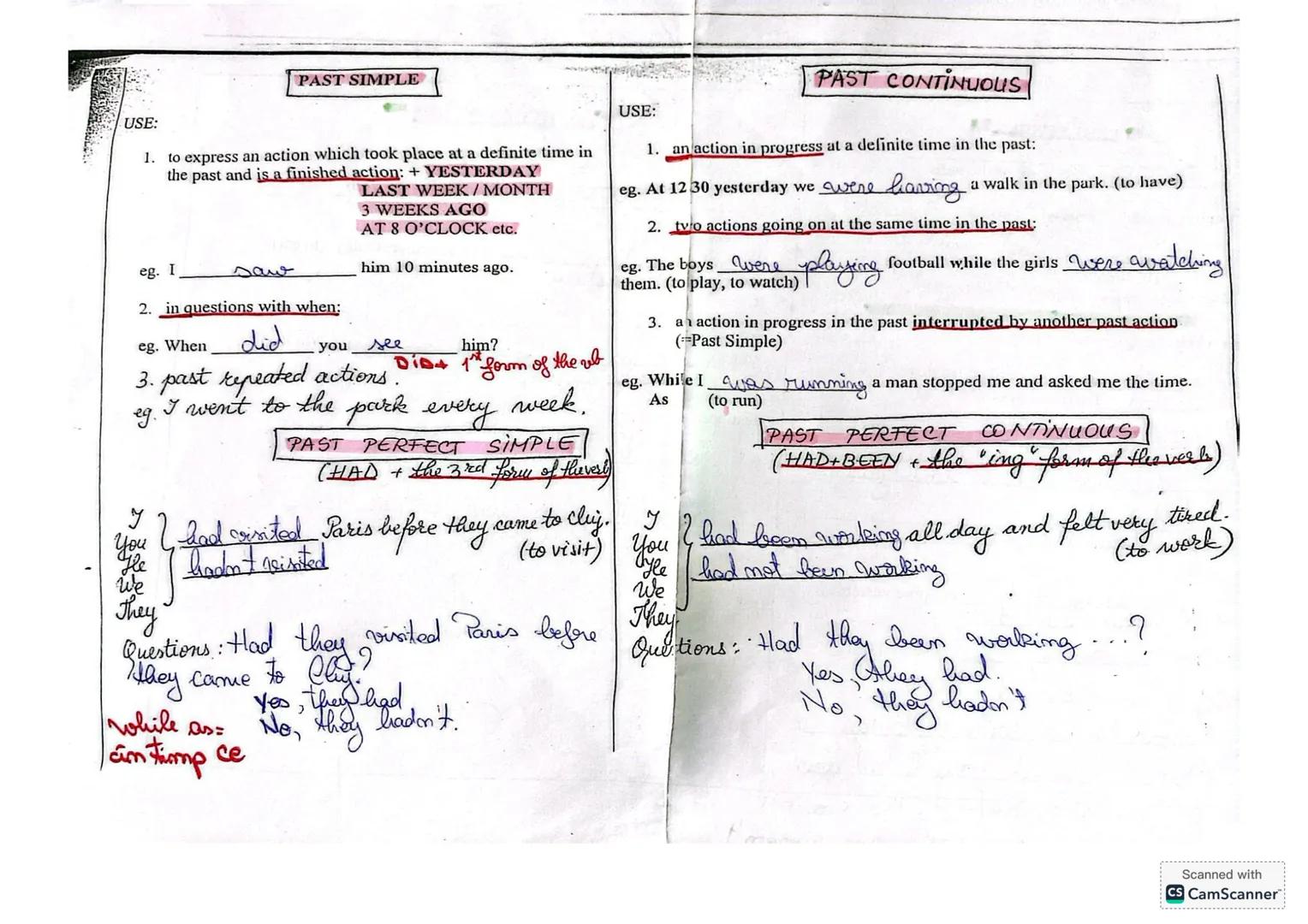 # PAST SIMPLE
USE:
1. to express an action which took place at a definite time in
the past and is a finished action: + YESTERDAY
LAST WEEK