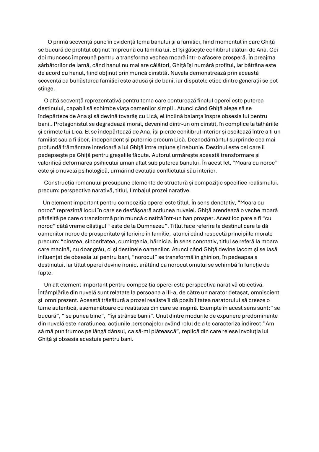 "Moara cu noroc"
de loan Slavici
Literatura secolului XIX cunoaşte apogeul sub patronatul lui Titu Maiorescu în perioada
numită astăzi Epoc