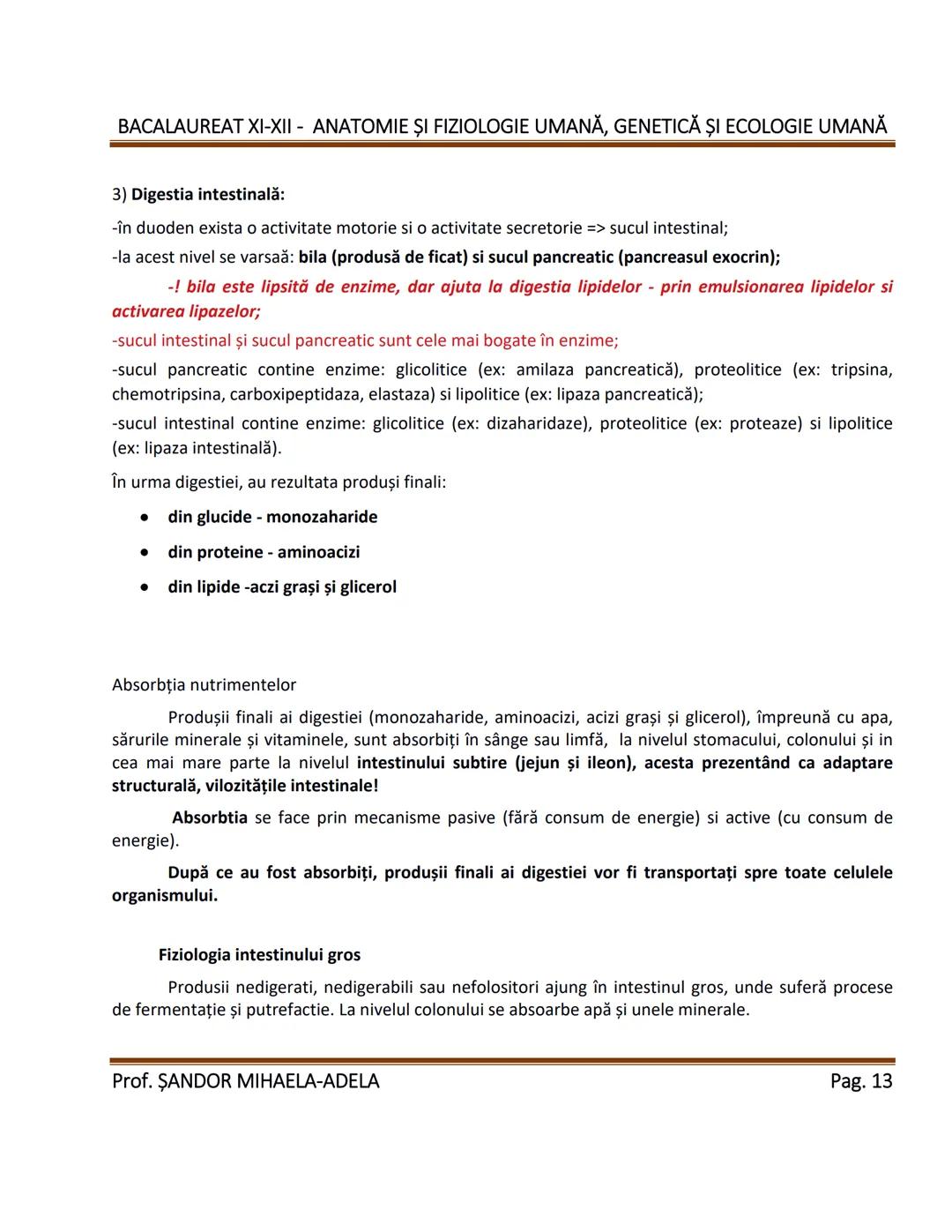 --- OCR Start ---
BACALAUREAT XI-XII - ANATOMIE ȘI FIZIOLOGIE UMANĂ, GENETICĂ ȘI ECOLOGIE UMANĂ
1. Alcătuirea corpului uman:
-topografia org
