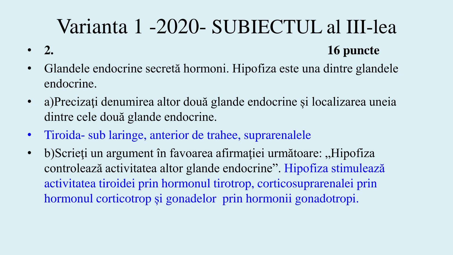# BACALAUREAT
# ANATOMIE ŞI FIZIOLOGIE UMANĂ
# SISTEMUL ENDOCRIN •
Sistemul endocrin reprezintă
totalitatea glandelor endocrine
din corp.