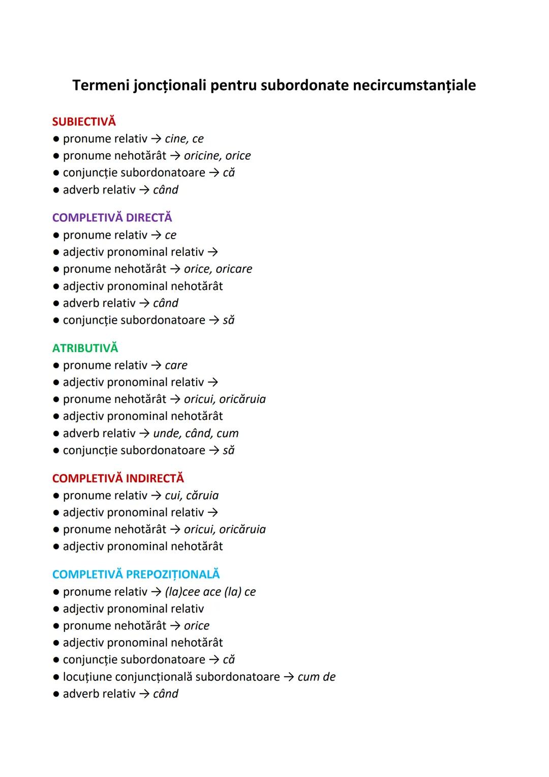 # Funcţii sintactice tipice pe cazuri
• sintactic este tipic pentru substantive:
- să poată îndeplini funcţia de subiect al propoziţiei,