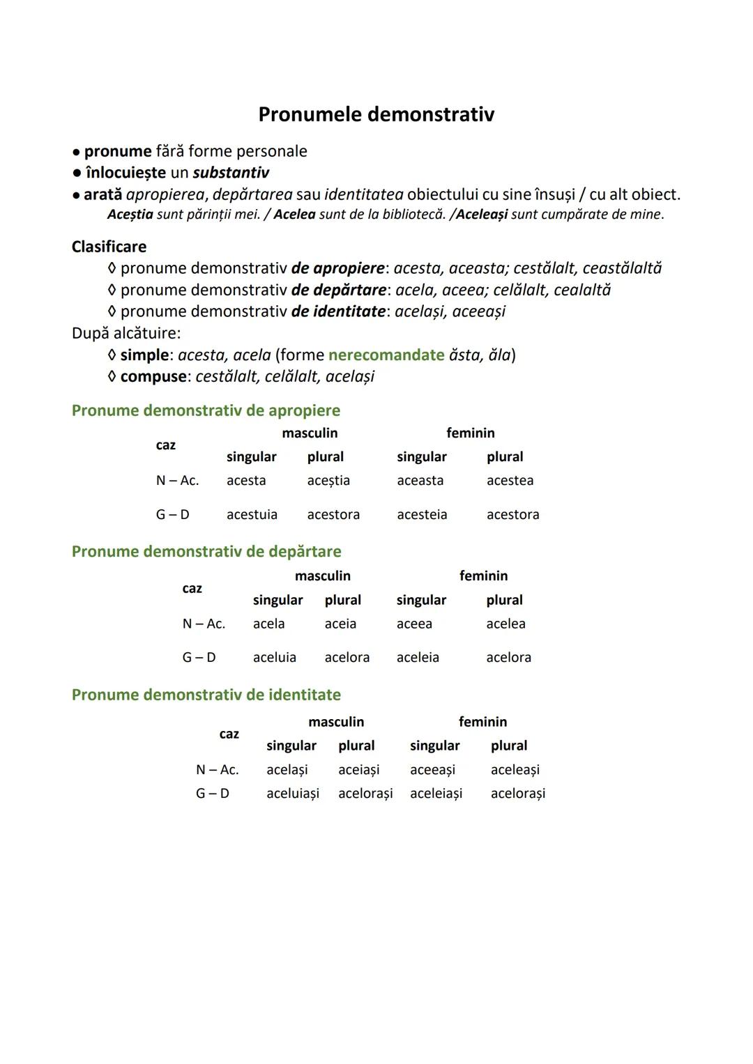 # Funcţii sintactice tipice pe cazuri
• sintactic este tipic pentru substantive:
- să poată îndeplini funcţia de subiect al propoziţiei,