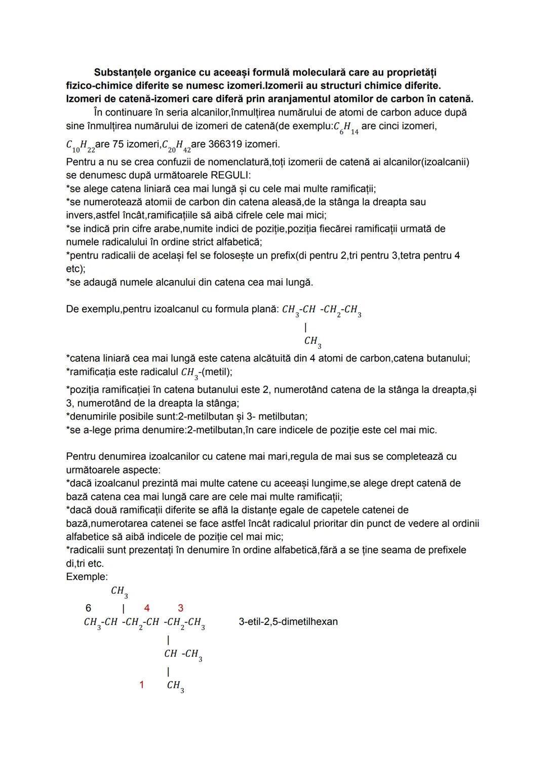# Numele radicalilor alchil cu o singură valență liberă(radicali monovalenți)se formează din numele hidrocarburi respective în care se înloc