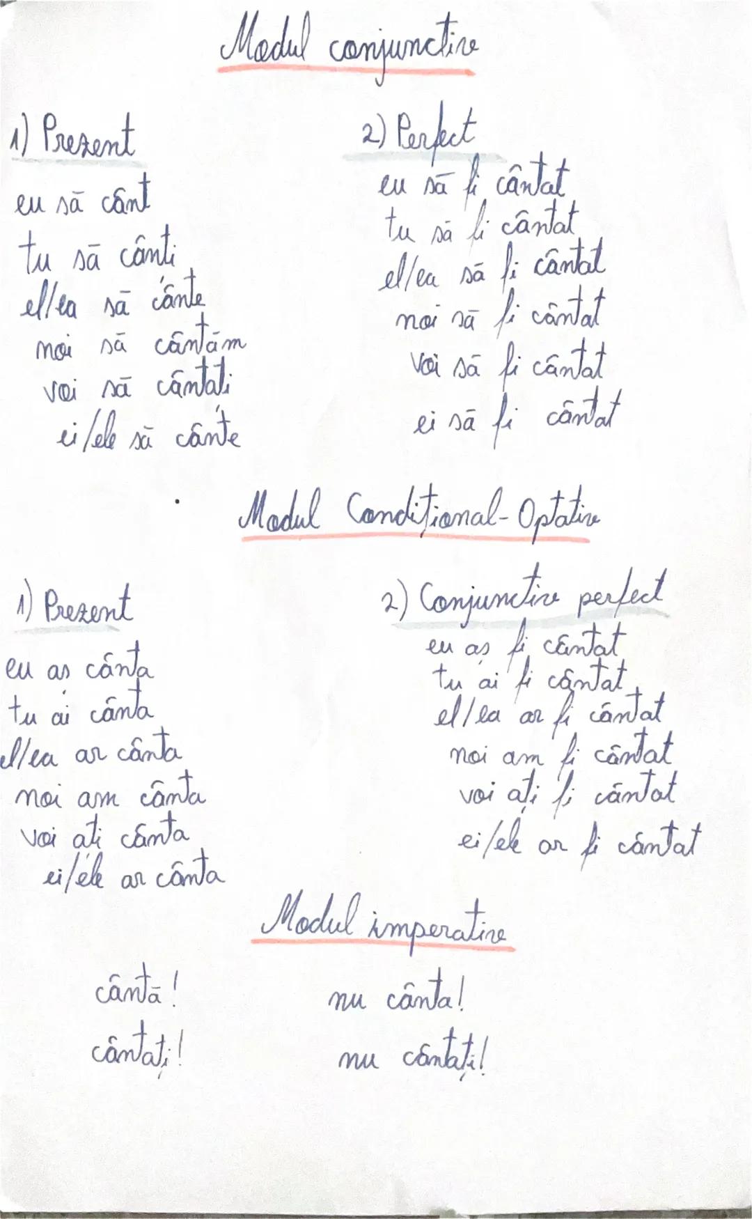 Madurile
Modurile verbului
personale/
predicative
nepersonale
nepredivatisee
indicative
conjunctiv
conditional-optative
imperative
infin