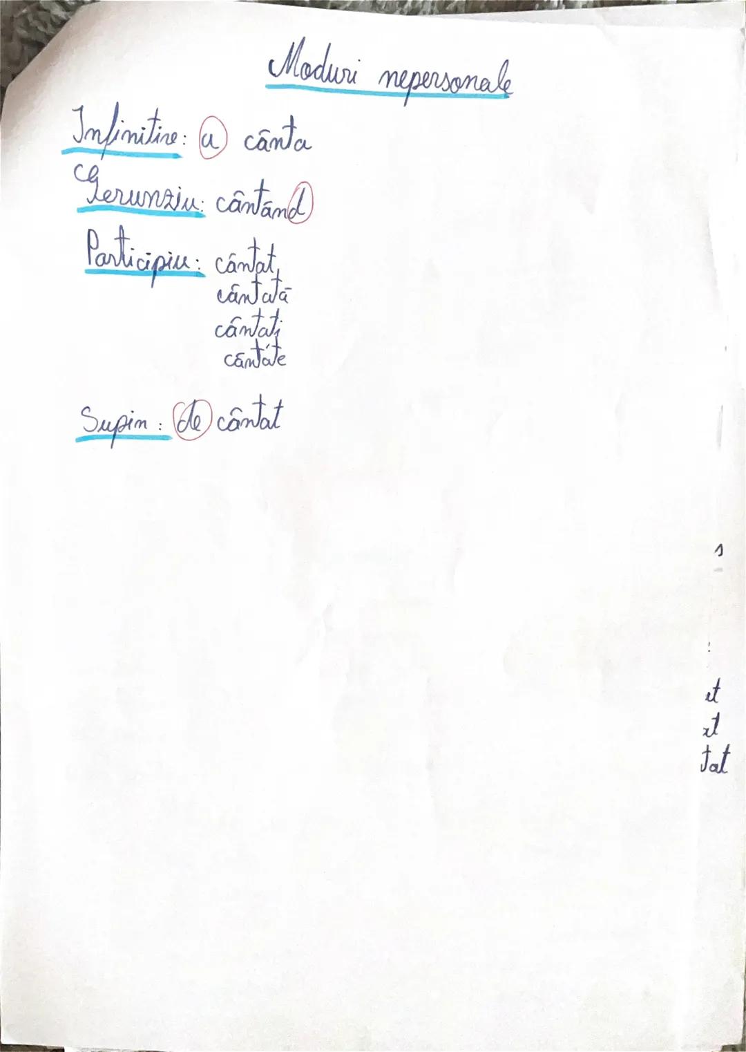 Madurile
Modurile verbului
personale/
predicative
nepersonale
nepredivatisee
indicative
conjunctiv
conditional-optative
imperative
infin