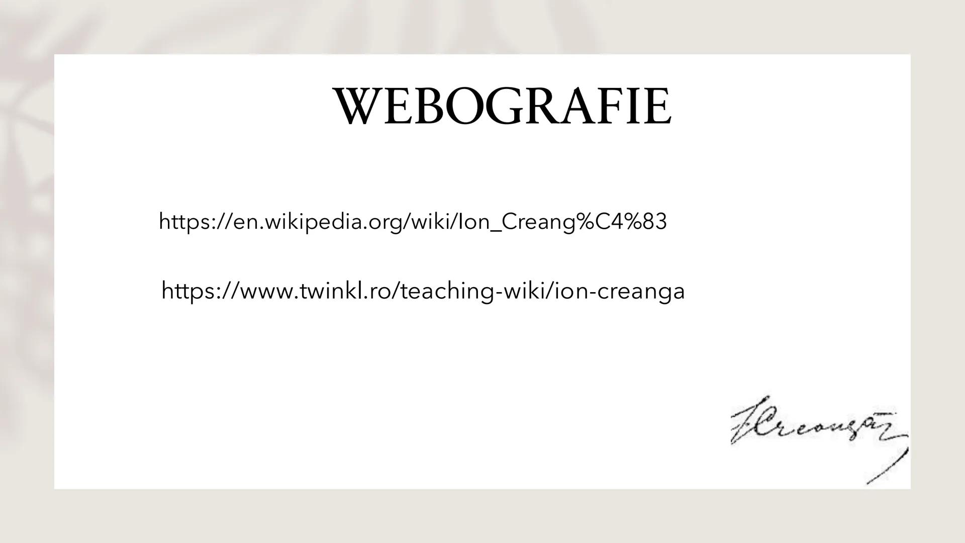 # Ion Creanga
Ana-Maria Birloncea
X-s.s.
Liceul Teoretic "AXENTE SEVER" # Aspecte importante despre viata scriitorului.
•Născut în anul
