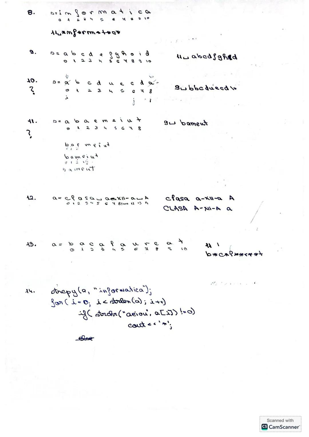 # Grile si probleme siruri de caractere in C++
ŞIRURI DE CARACTERE
Itemii următori sunt preluaţi din variantele de bacalaureat 2009.
1. Î
