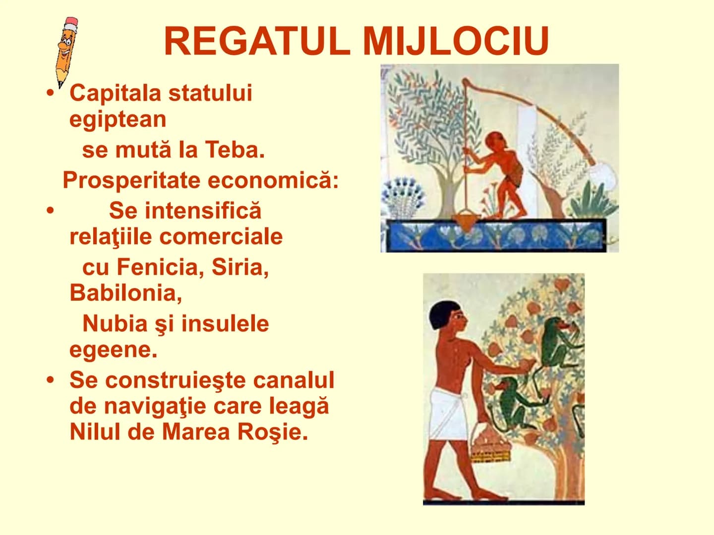 # MONARHIA EGIPTEANĂ UNIFICAREA STATULUI
EGIPTEAN
În cursul
mileniului IV î.Hr.,
s-au constituit
cele două regate
egiptene:
• Egiptul de Sus