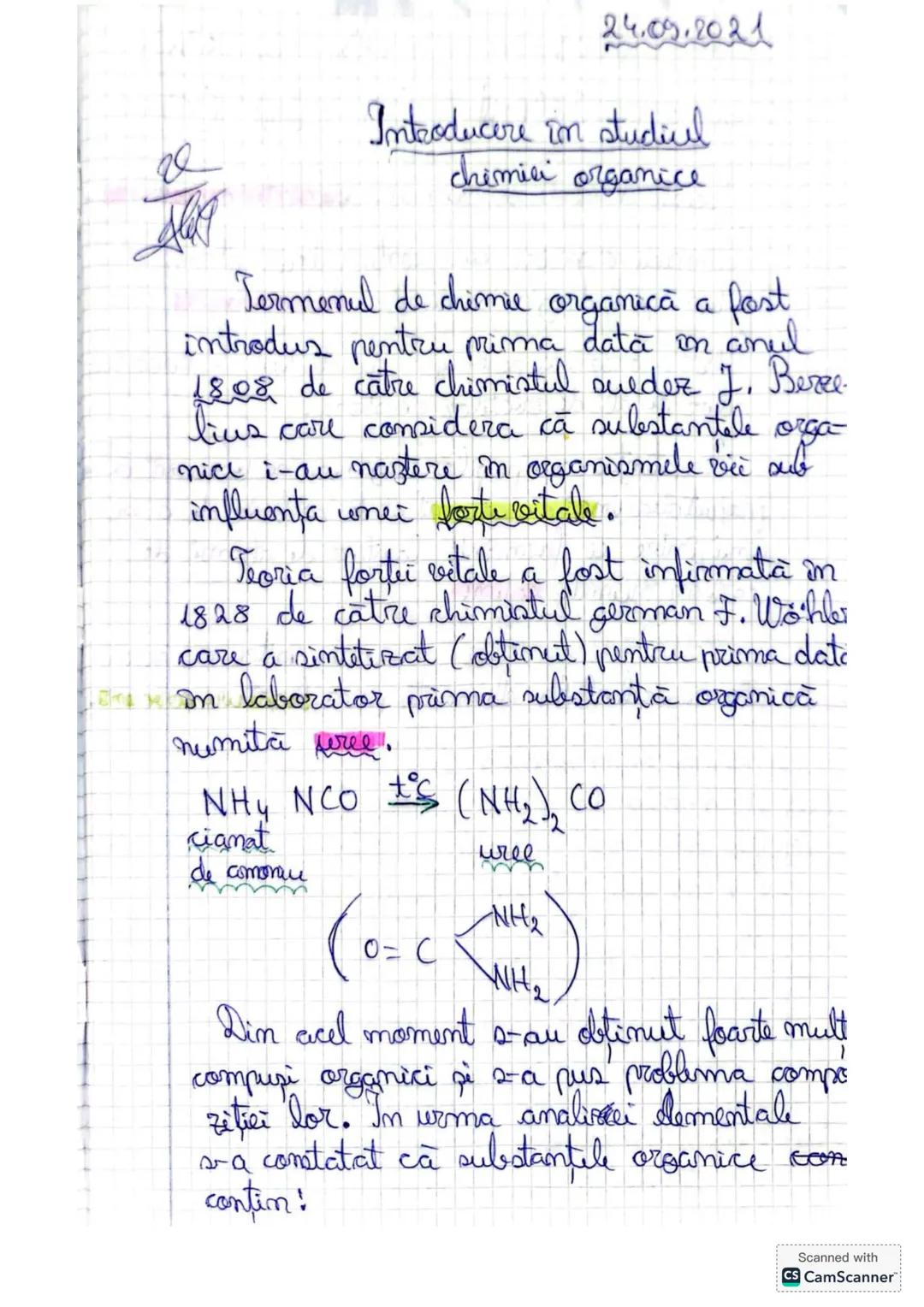 # 24.03.2021
# Introducere în studiul
chimiei organice
20
2021
Termenul de chimie organică a fost
introdus pentru prima dată în anul
1808