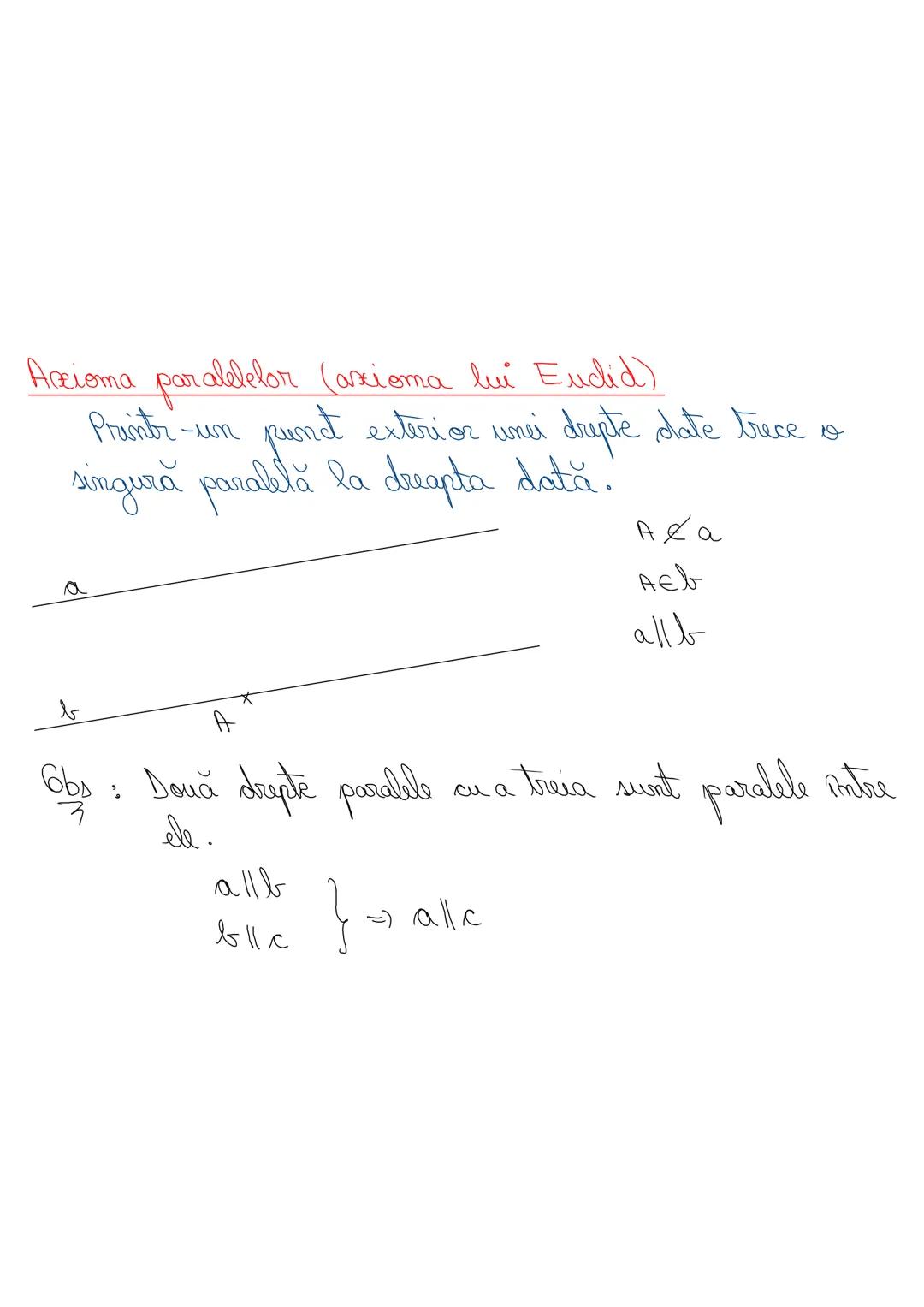 --- OCR Start ---
Drepte paralele
Def Două drepte a si b sunt paralele dacă sunt
coplamare (în acelaşi plan) si nu au niciun punt
comun.
Se