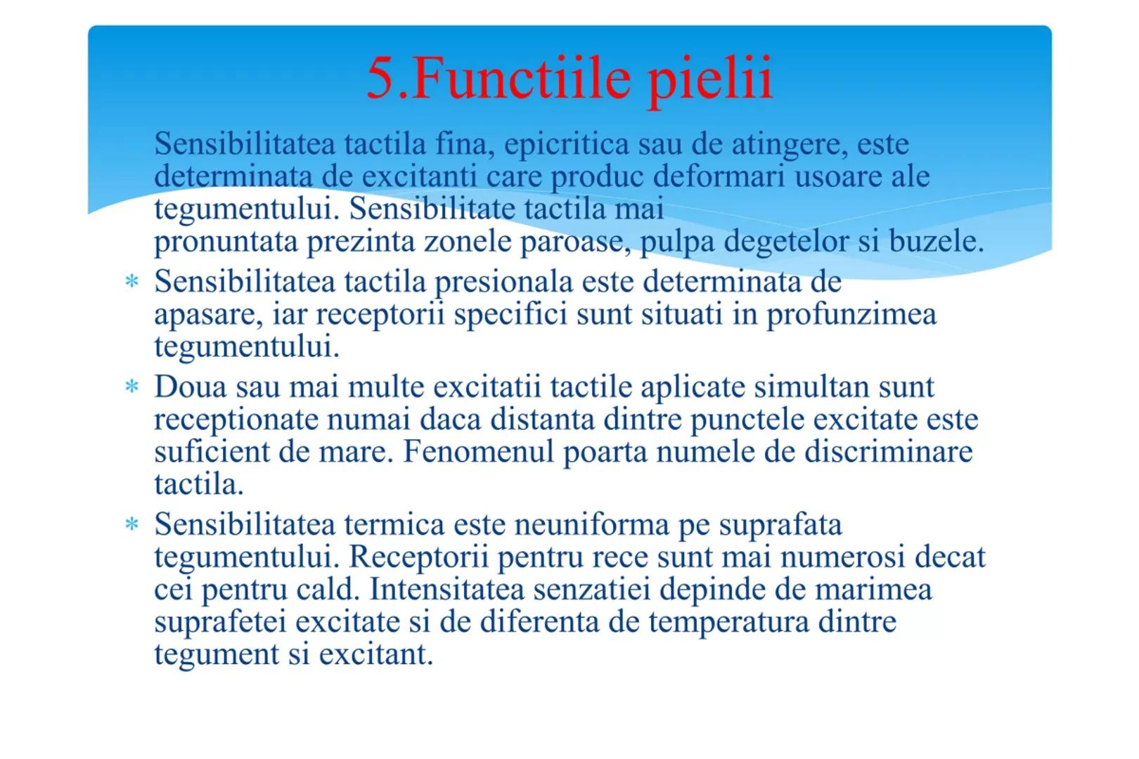 # Analizatorul cutanat Cuprins
* 1.Rol
* 2.Segmentul periferic
* 3.Segmentul de conducere
* 4.Segmentul central
* 5.Functiile pielii
* 6.Pri